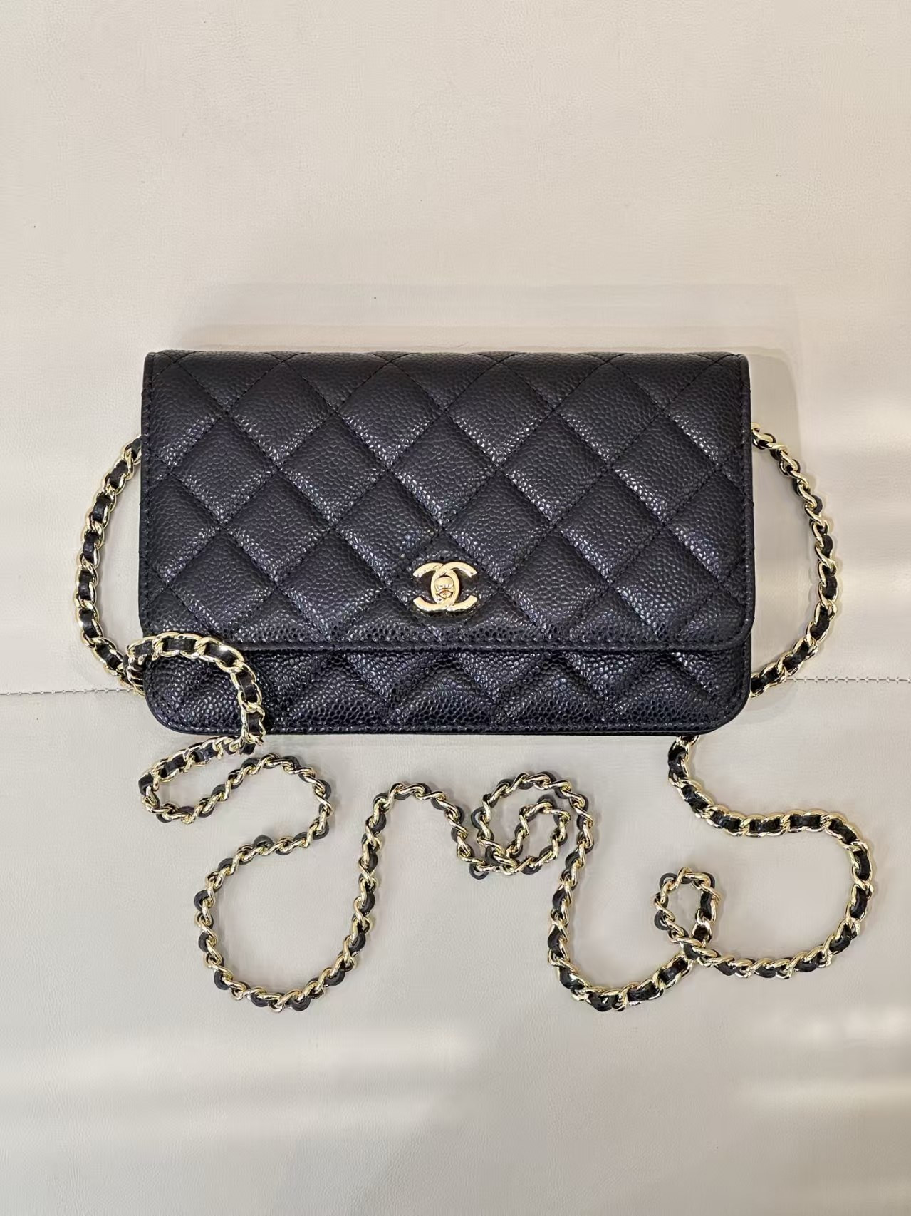 Ch*el woc classic wallet on chain 13x19cm