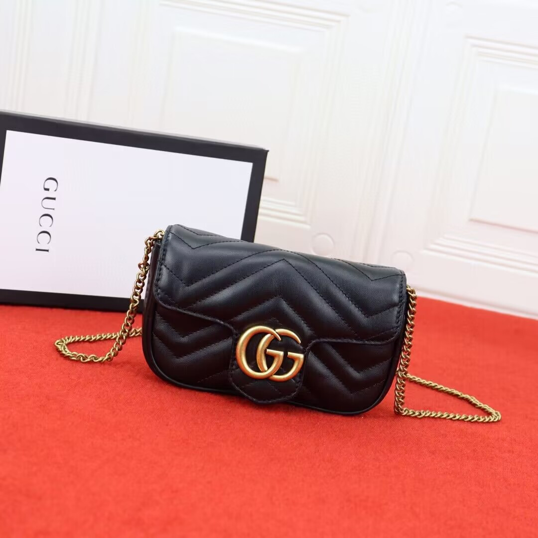 gg marmont matelasse leather S*per mini bag 16.5x10.2x5.1cm