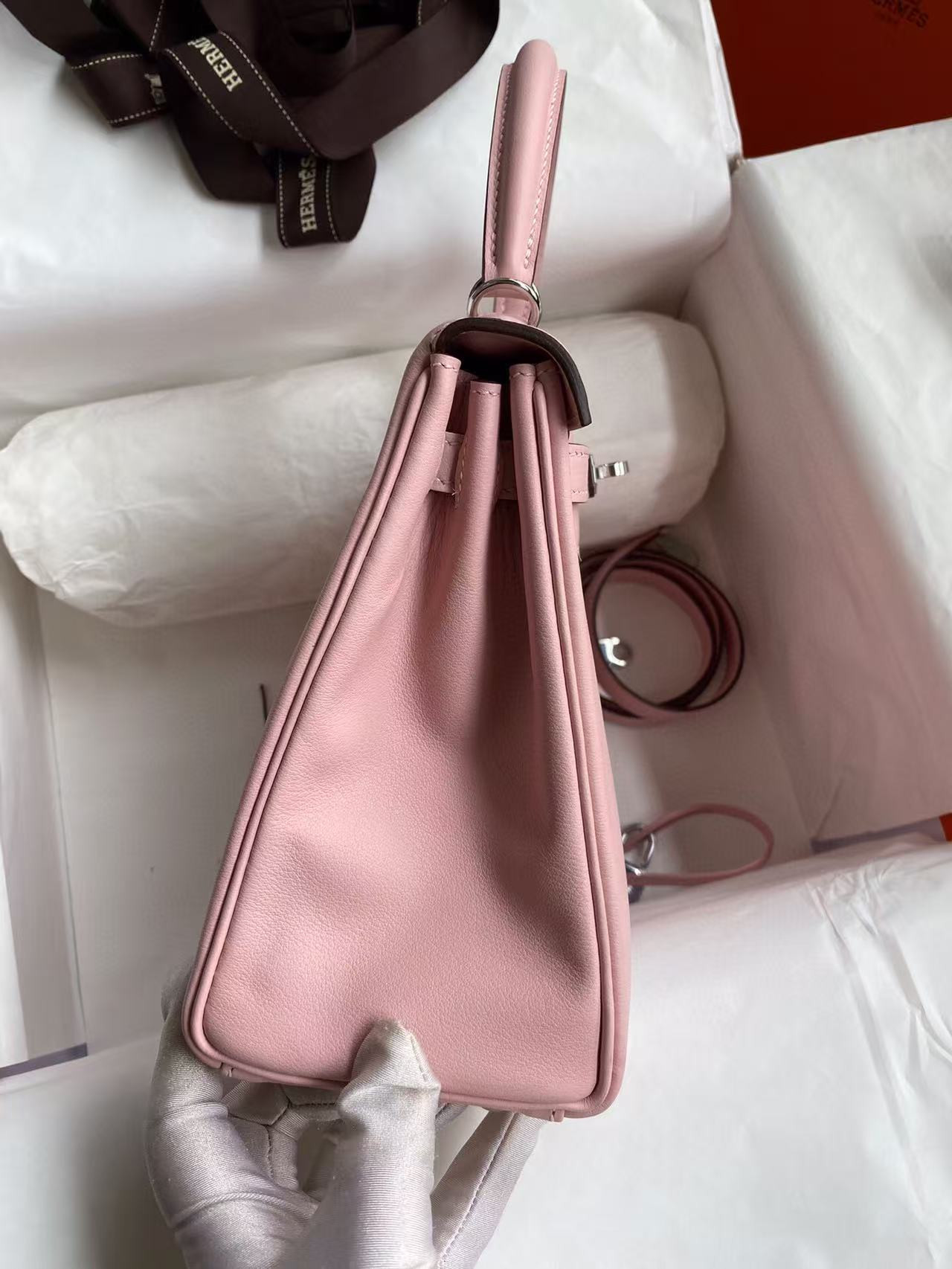 HERMÈS Kelly Silver-tone Hardware swift 25 28 (Customized, about 20days, no return no exchange)