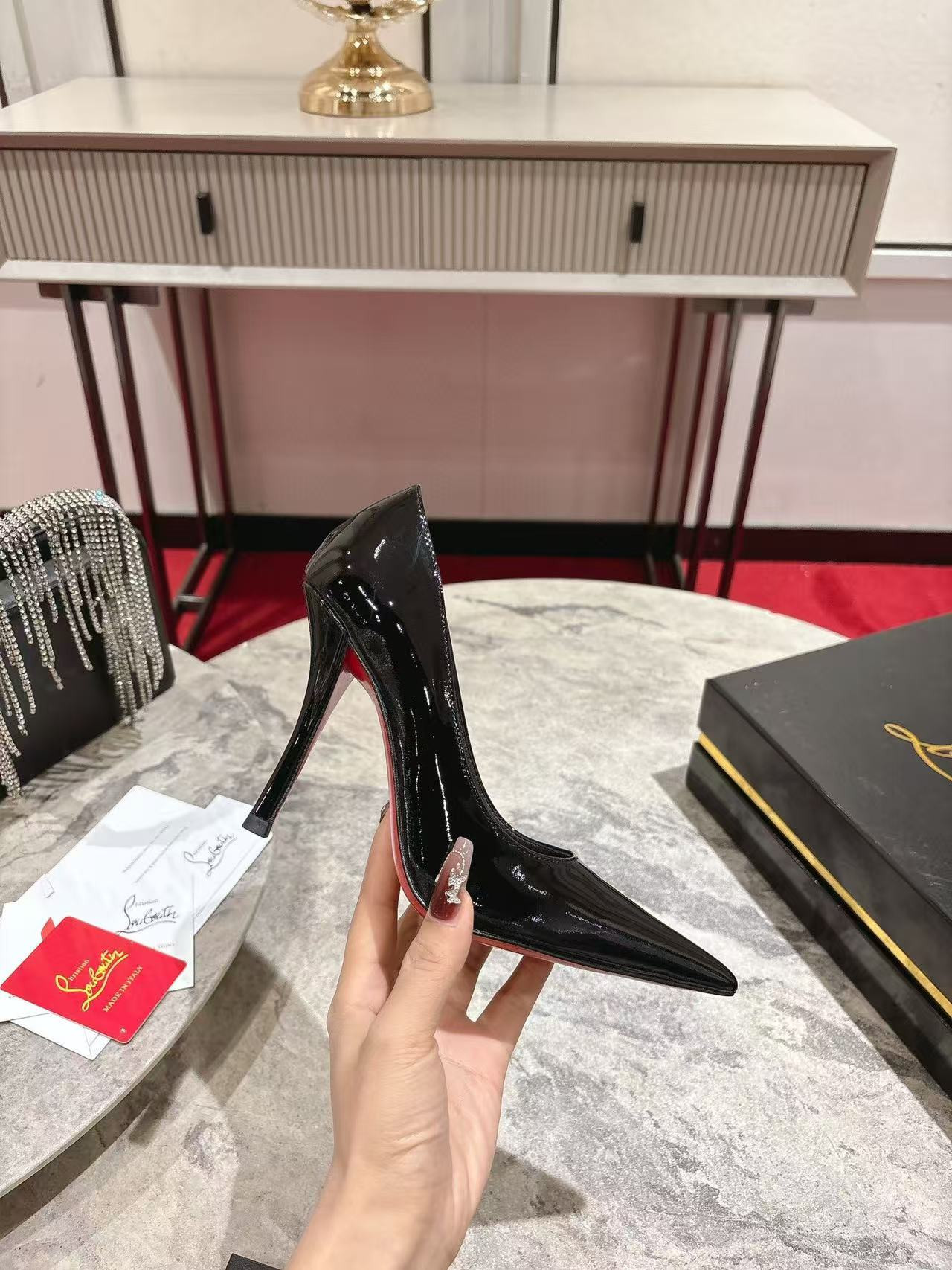 ua Ch**an louboutin cl red-bottom shoes 10cm heel