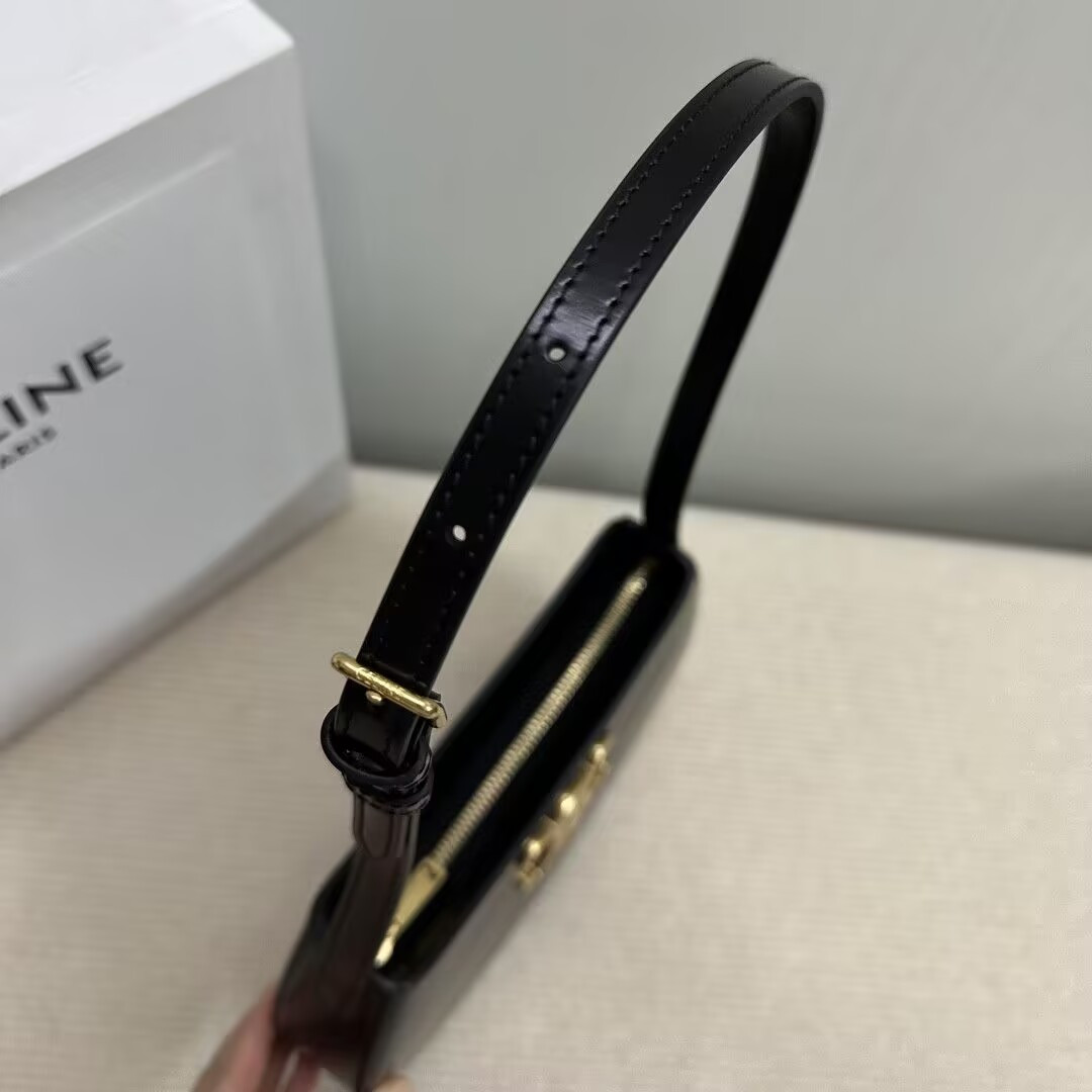 Ce**e medium tilly bag in shiny calfskin 22x13.5x4cm