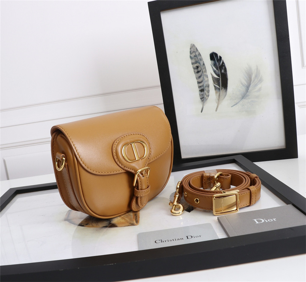 medium D*or bobby bag camel box calfskin