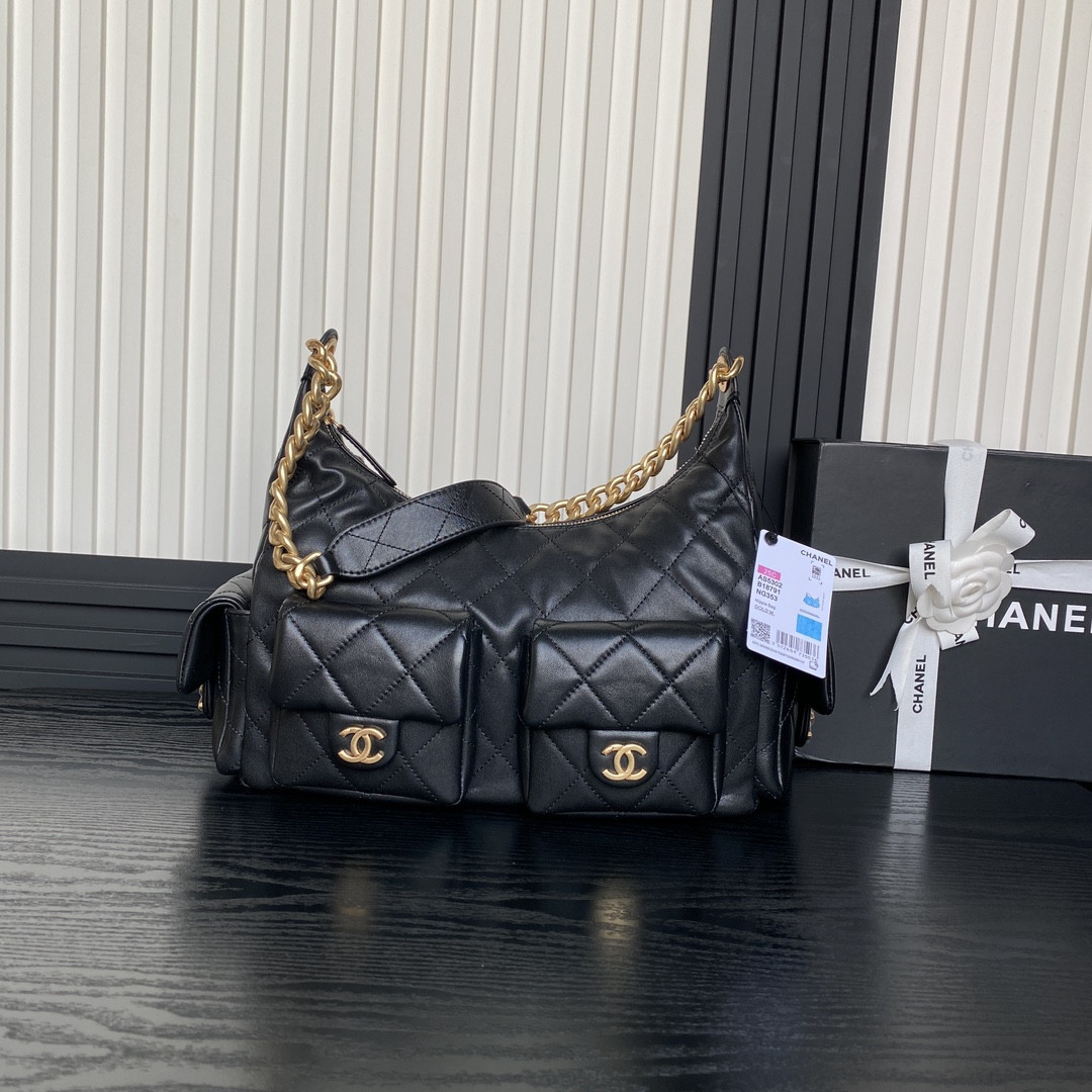 Ch*el 25c maxi hobo bag 27×35×18cm