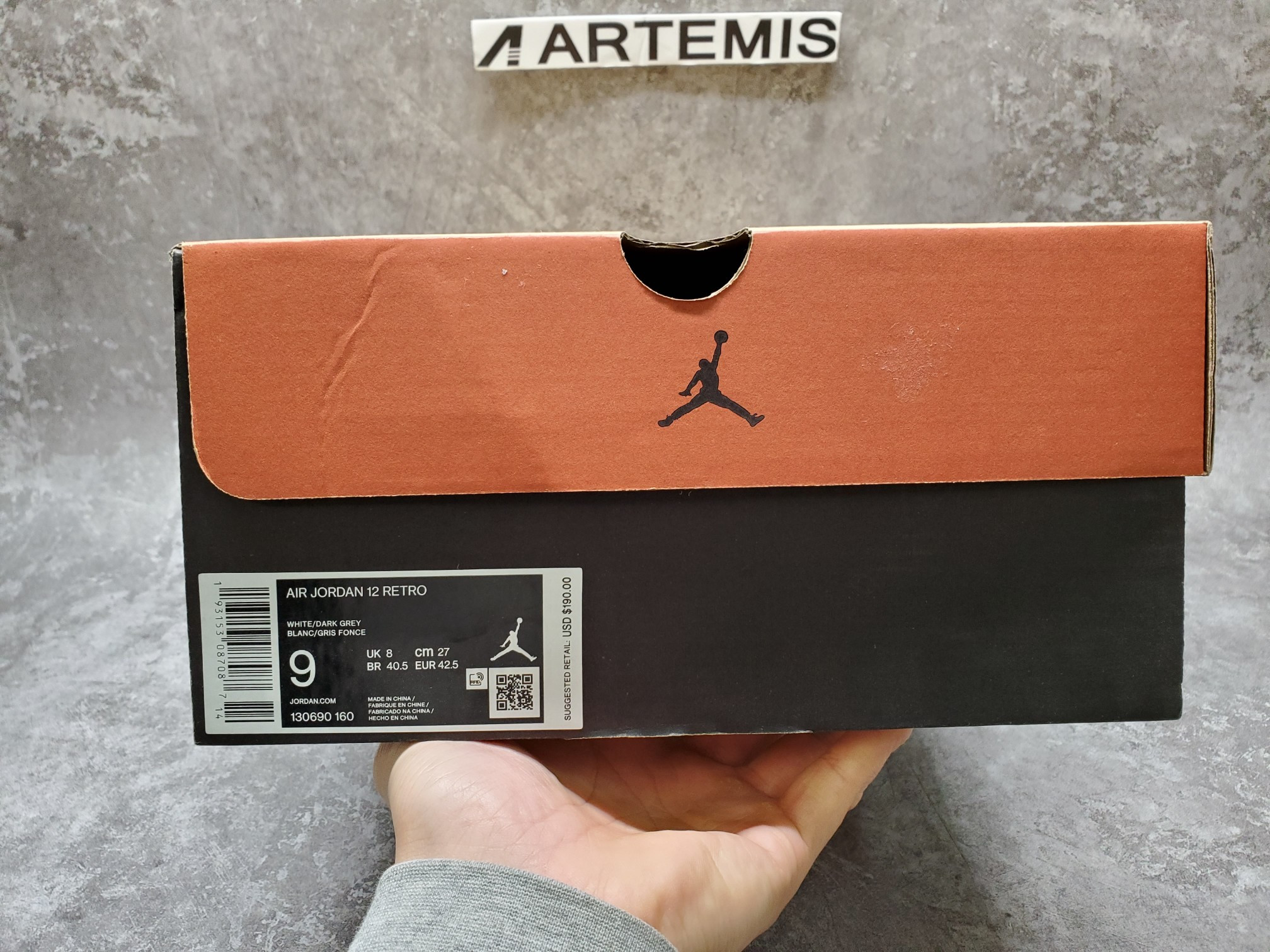 Air Jordan 12 Retro White Dark Grey