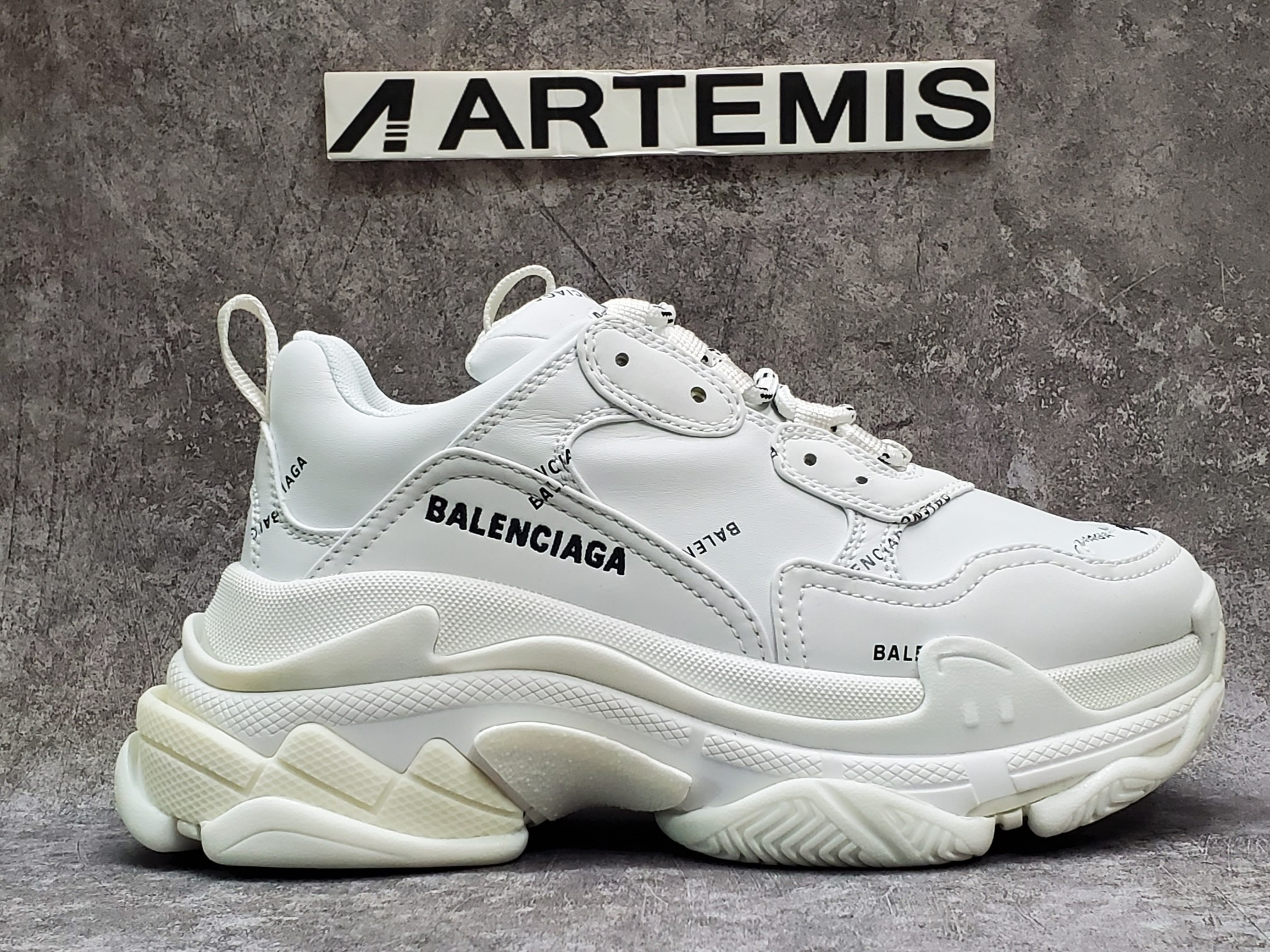 Balenciga Triple S Allover Logo White