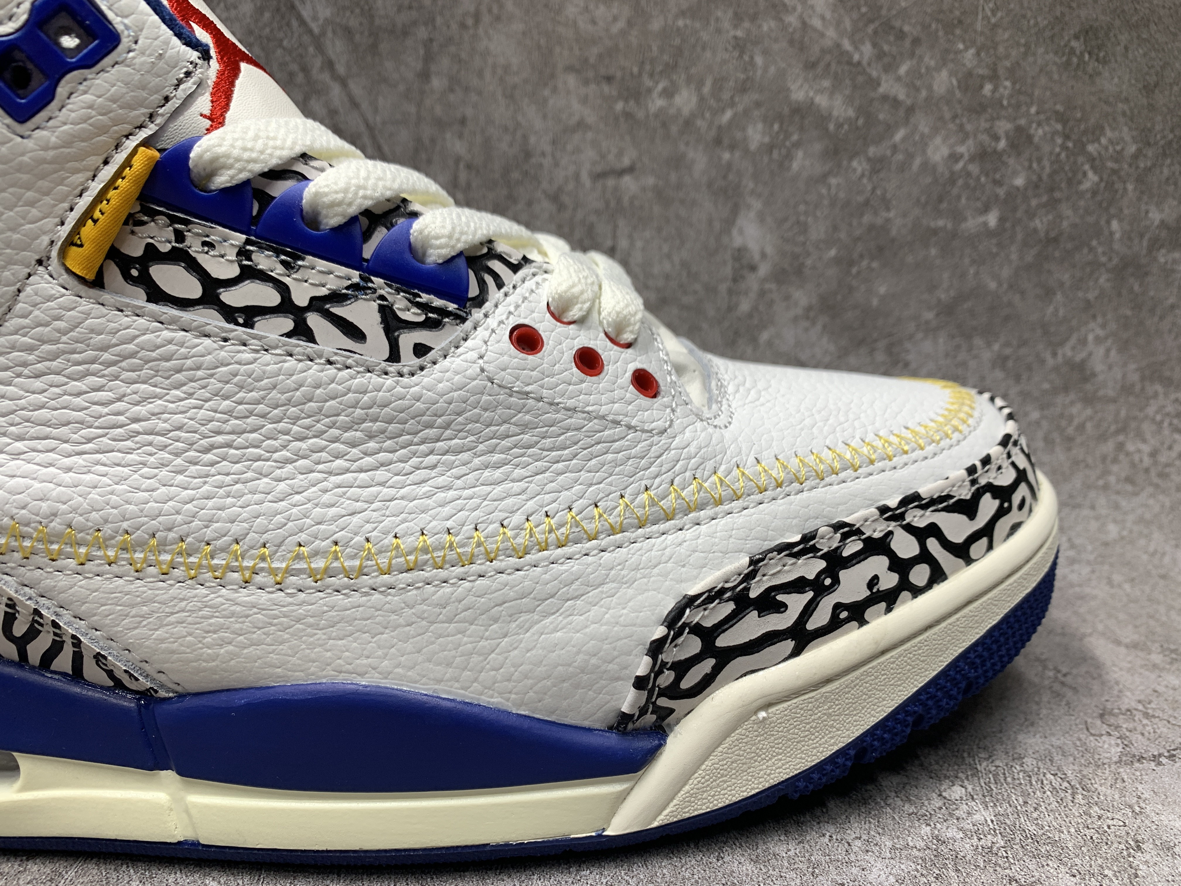 Air Jordan 3 Retro SP White Blue Red Cement Grey