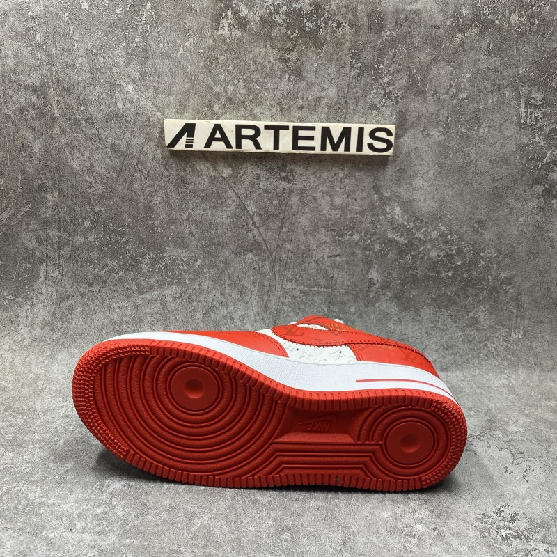 1V x Air Force 1 Low By Virgil Abloh White Red