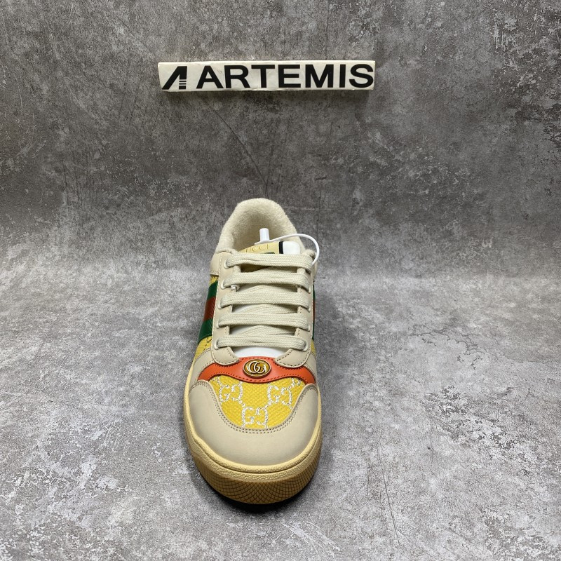 GC Screener Web Stripe GG-jacquard Leather Sneaker