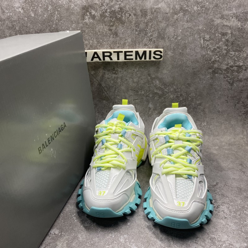 Balenciga Track White Neon Yellow