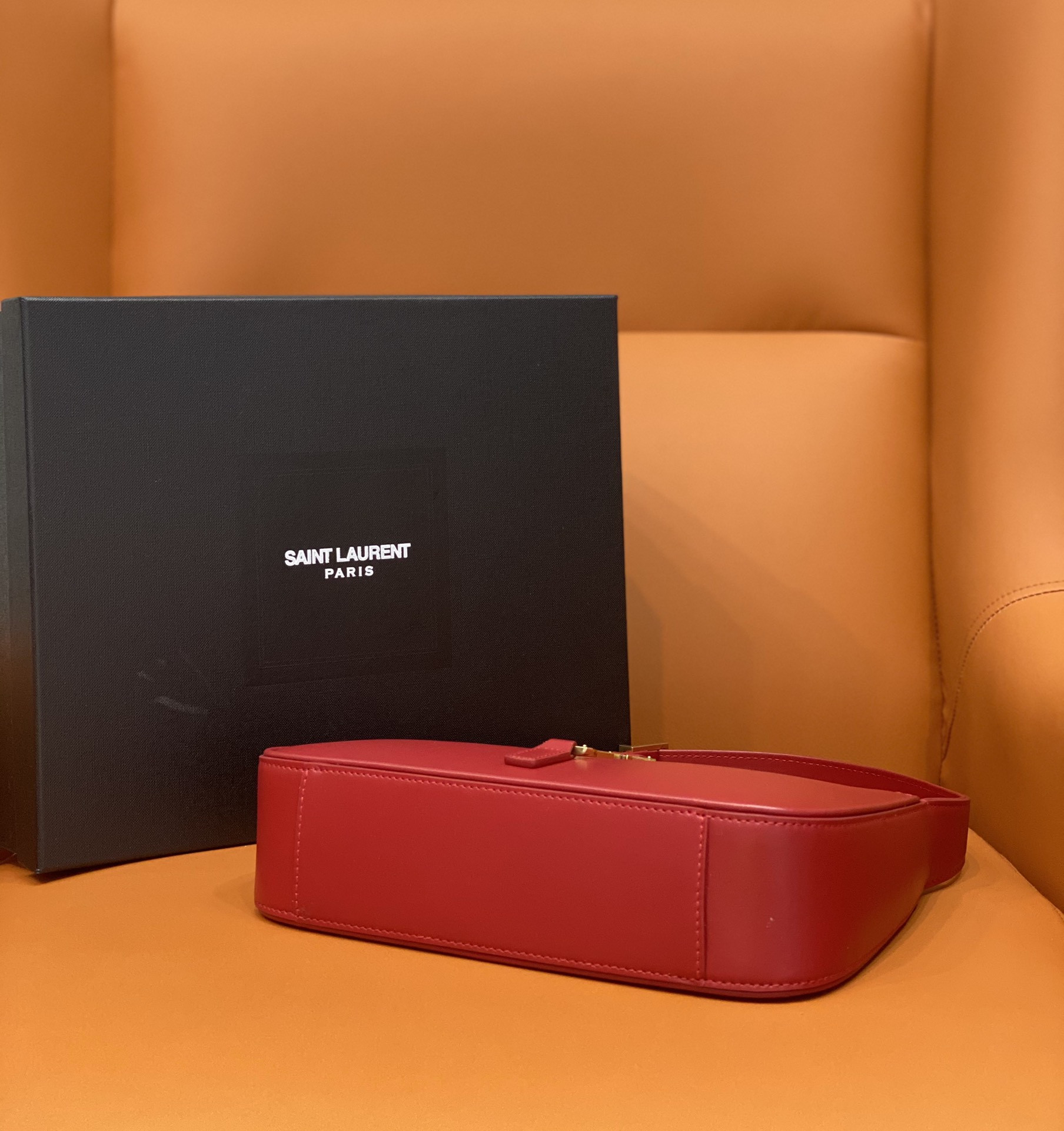 Y*L le 5 À 7 in smooth leather blanc red 23 x 16 x 6.5 cm