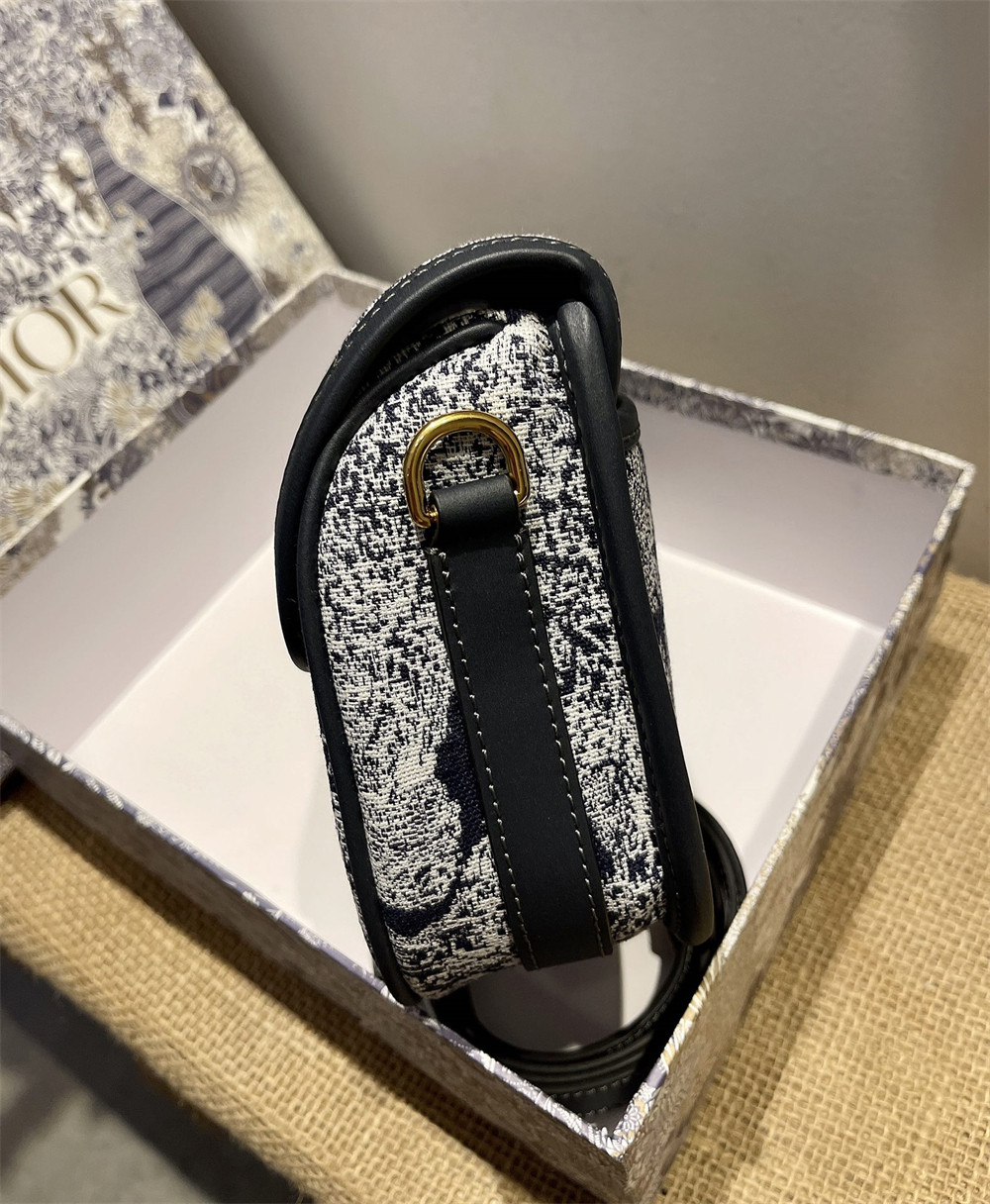 medium D*or bobby bag white black D*or oblique jacquard