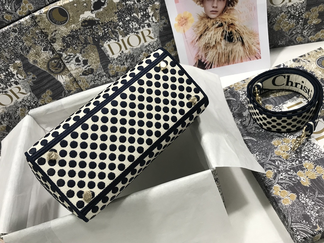 medium D*or lady d-lite bag polka dots 24 x 20 x 11 cm