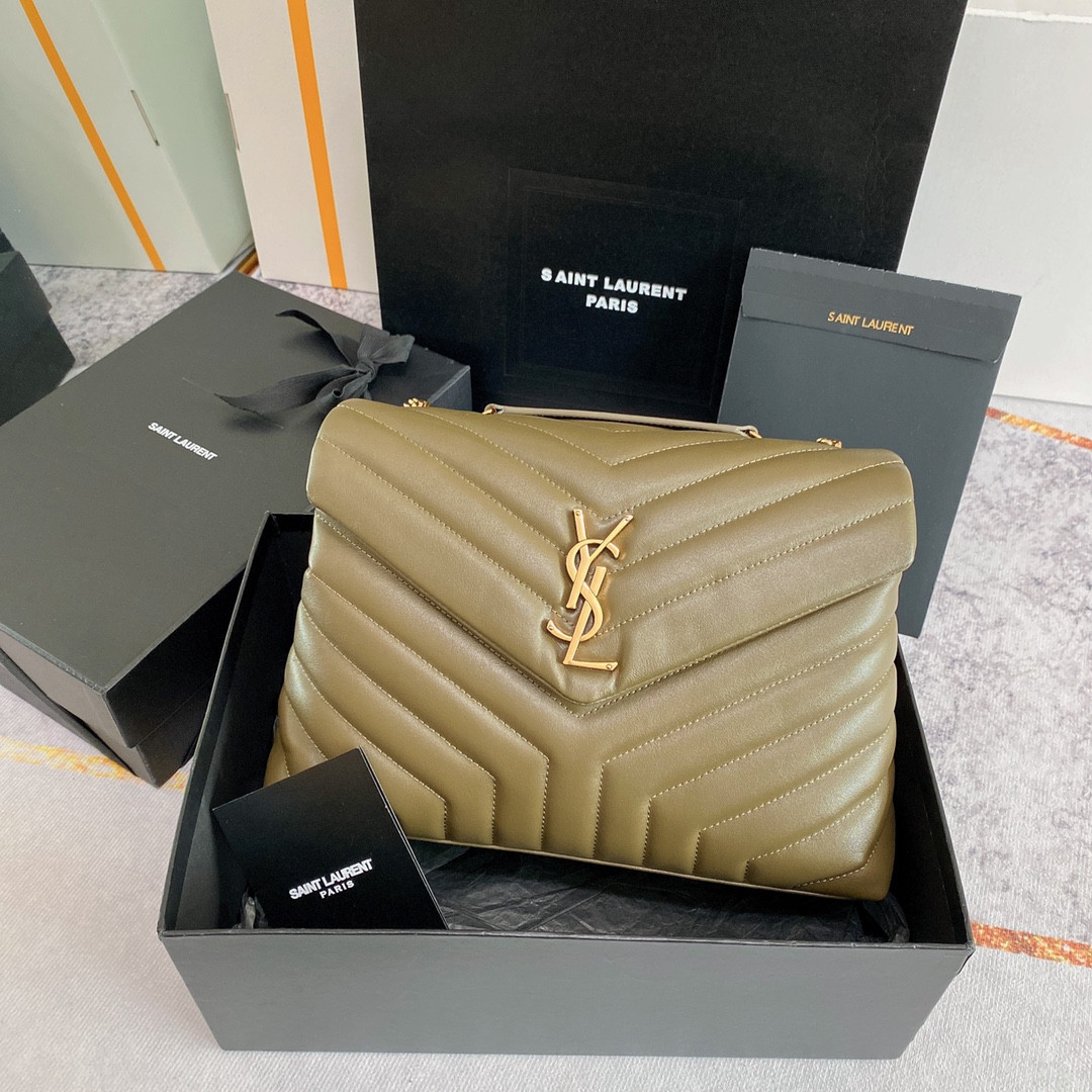 Y*L loulou medium in quilted leather 12.5 x 8.6 x 3.5 inches