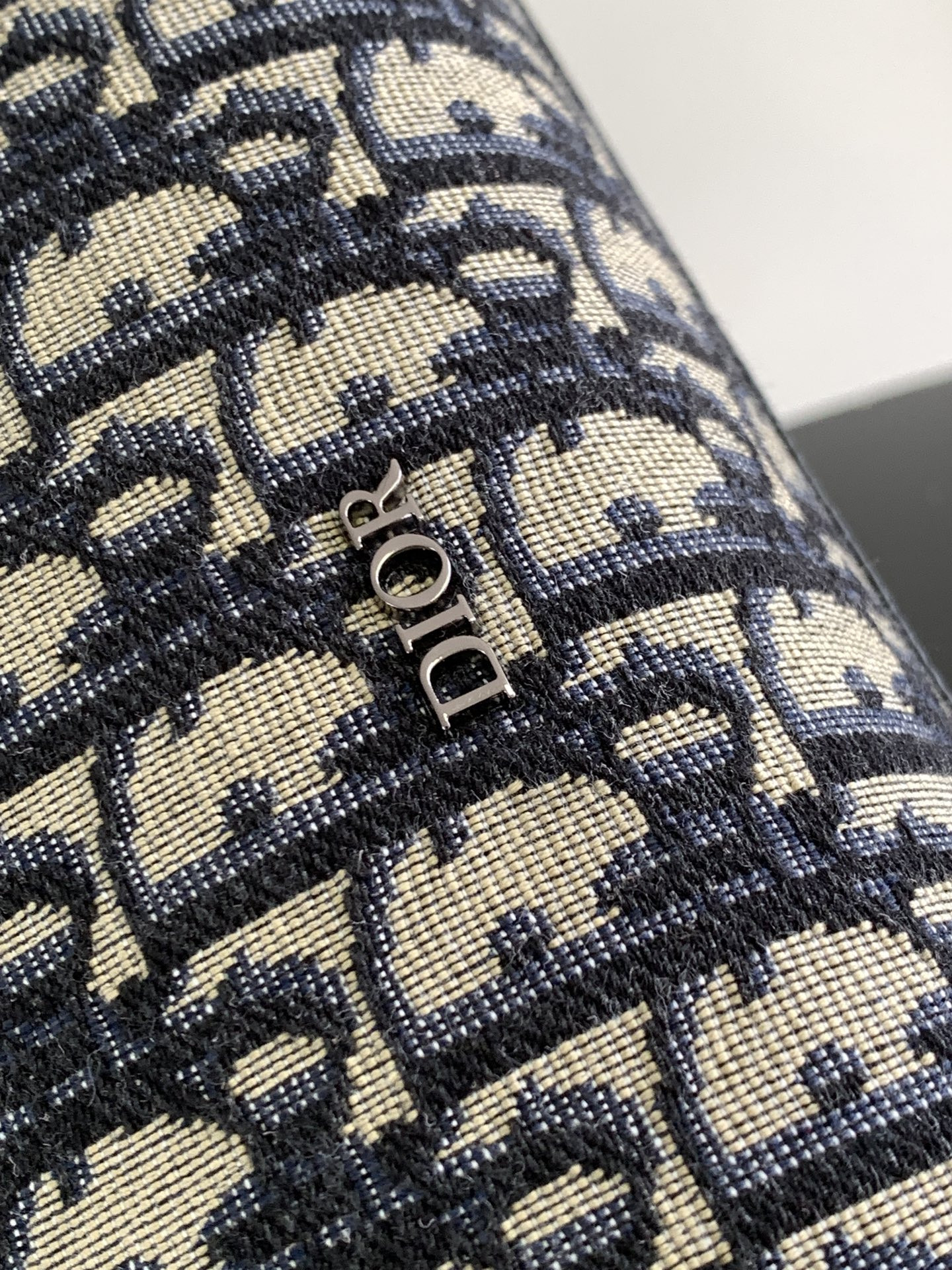 D*or lingot toiletry bag beige and black D*or oblique jacquard 8.5 x 5 x 4 inches