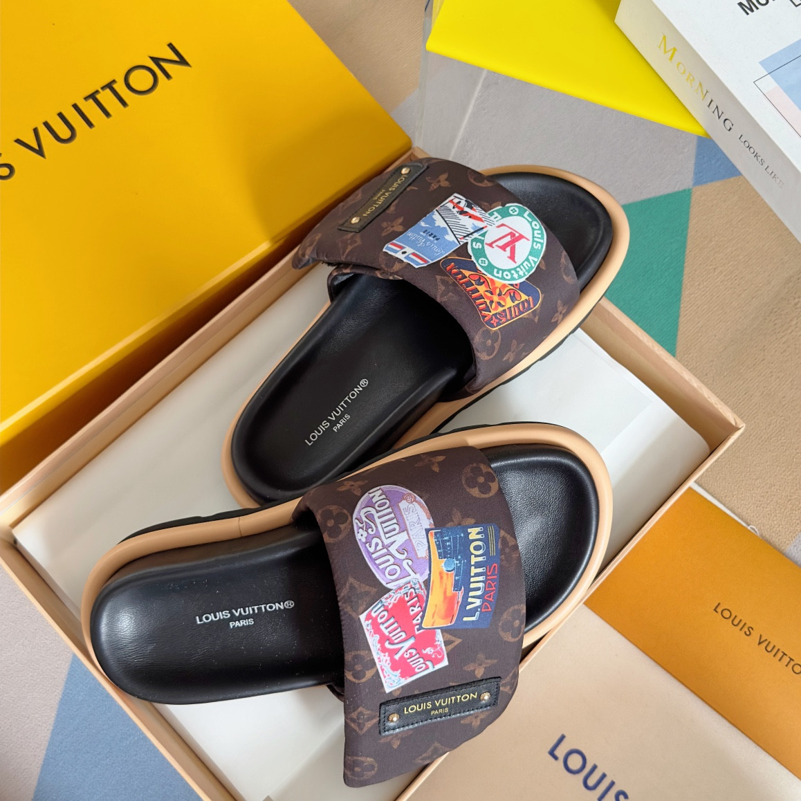 LV Pool Pillow Flat Comfort Mule