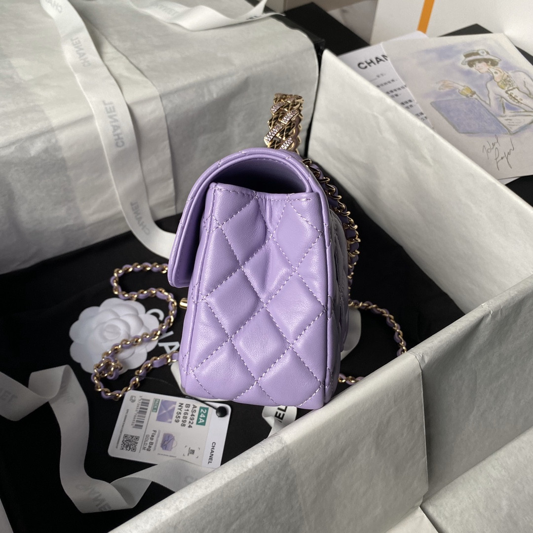 Ch*el 24a mini classic handbag 12 × 20 × 6 cm