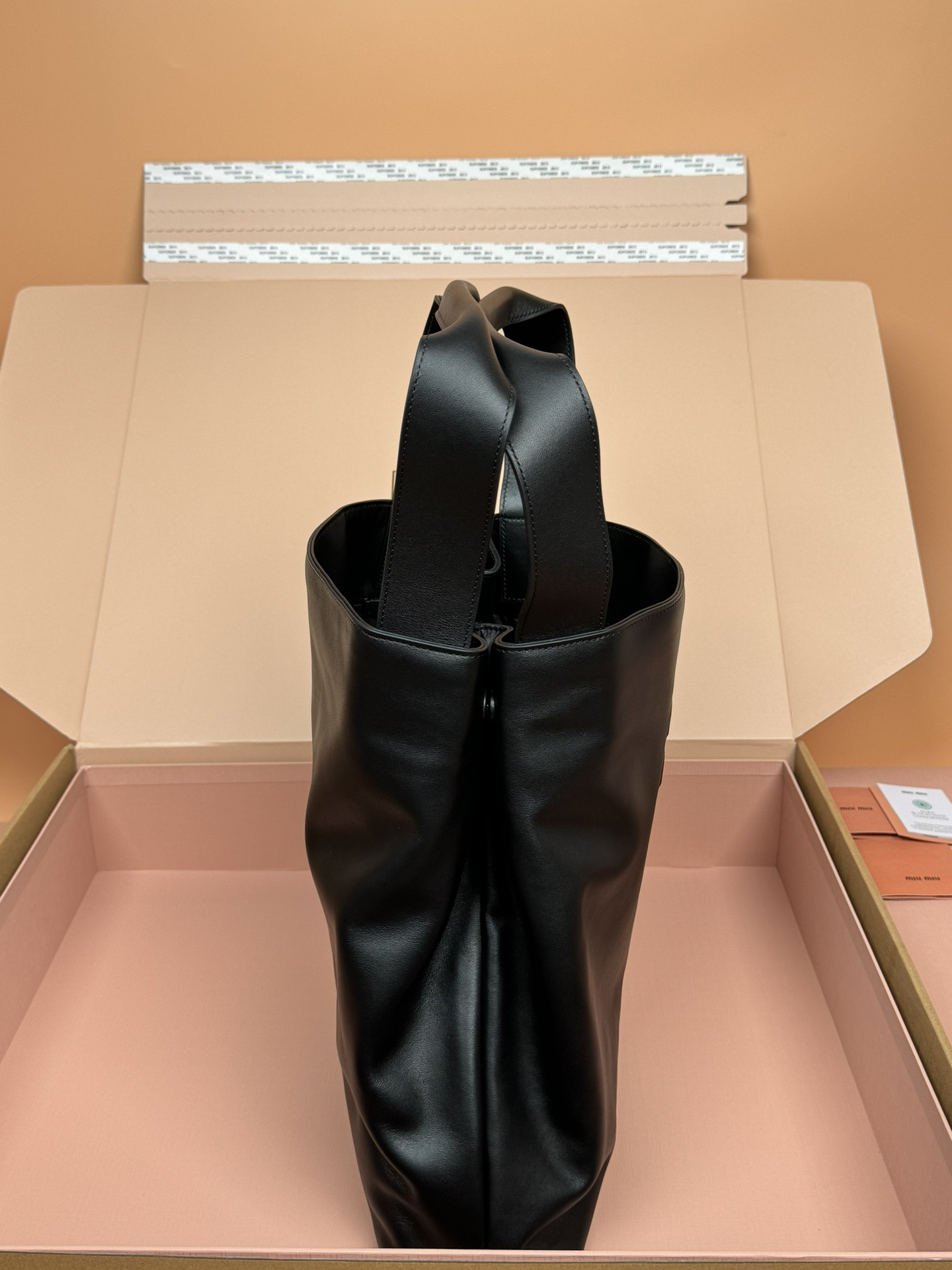 Miu Miu Leather Hobo Bag 39x38.5x11cm