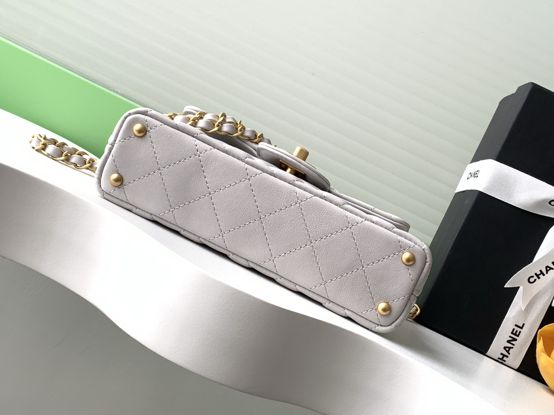 Ch*el small top handle flap bag as5355 14x20x6cm