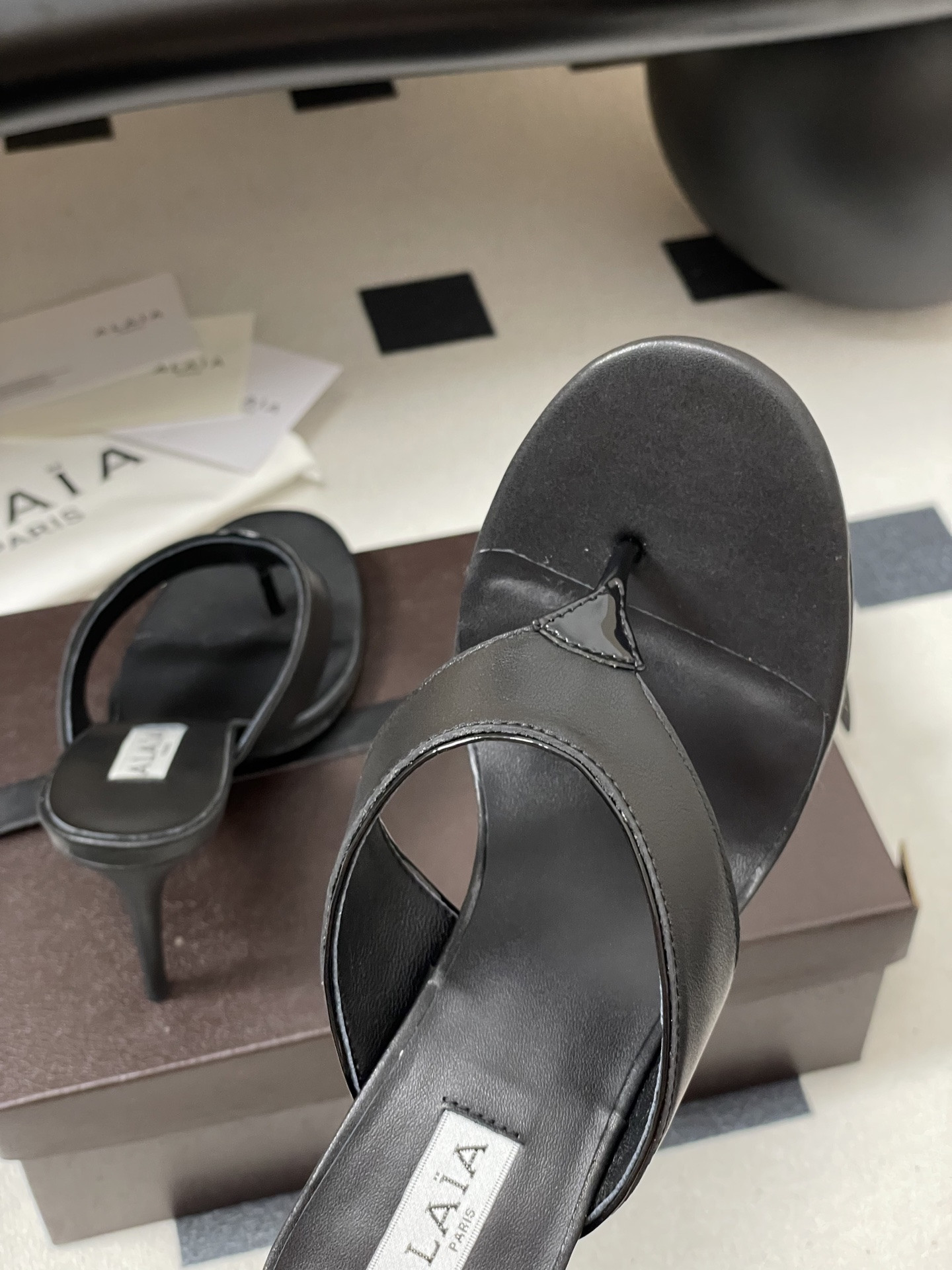 UA Alaia Triangle Flat Slides 9cm Heel(Customized Size 7-10 days production time)