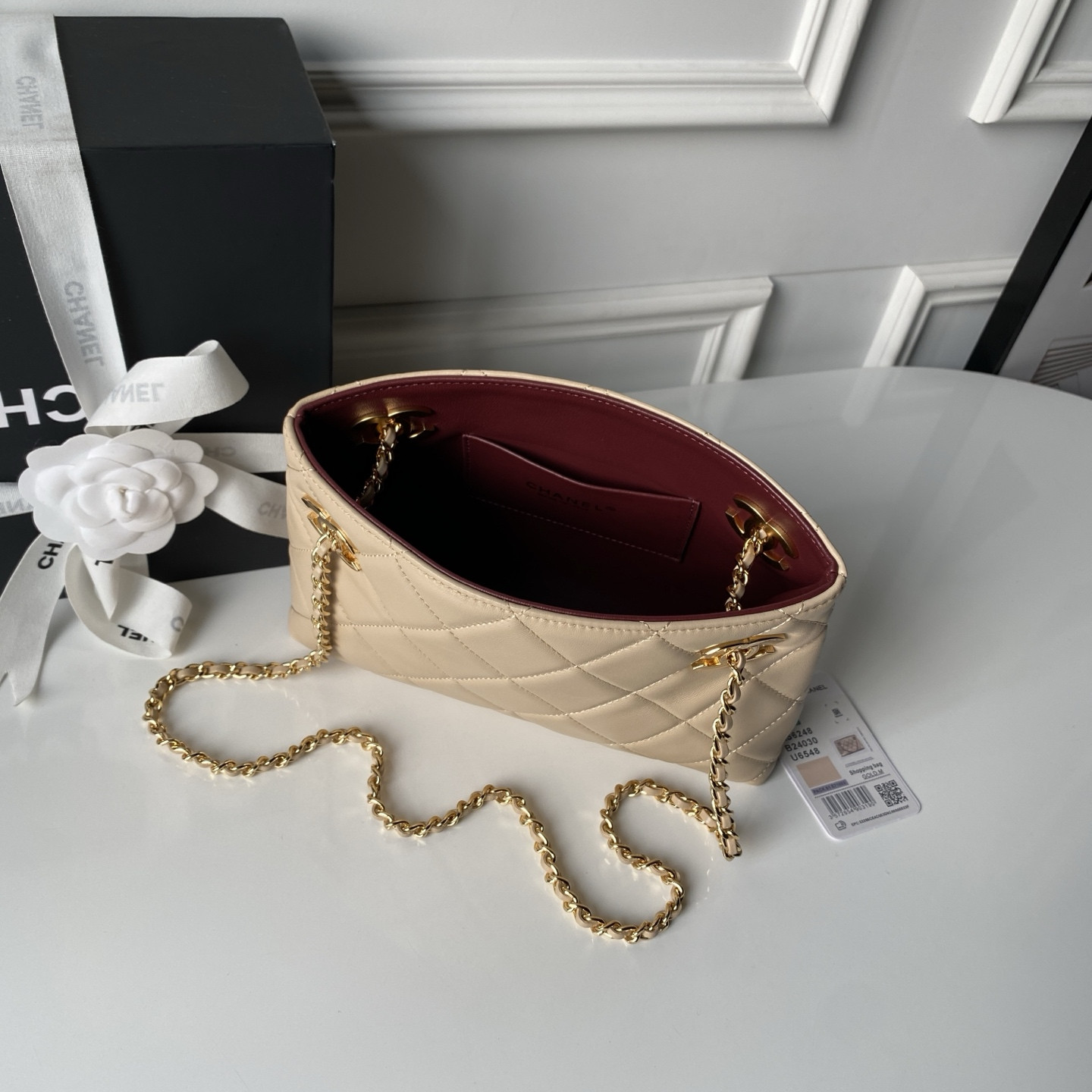 CHANEL Chain Shopping Tote Bag AS6248 24.5x16x7.5cm