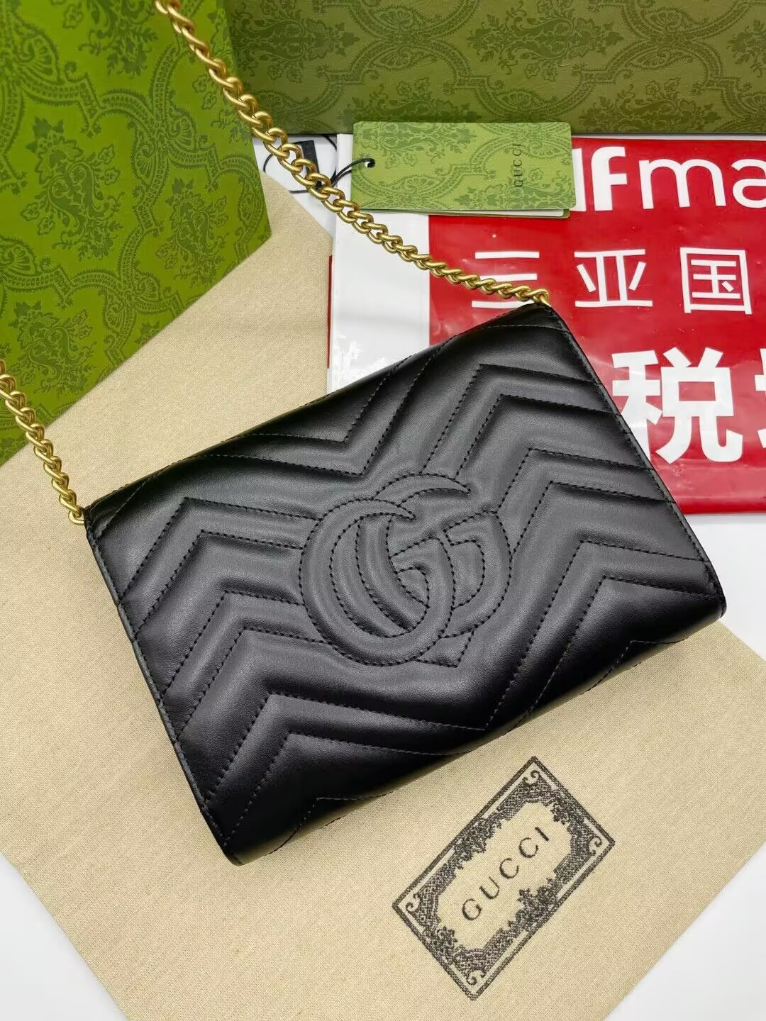 Gvc*1 GG Marmont wallet on chain 20x13x6cm