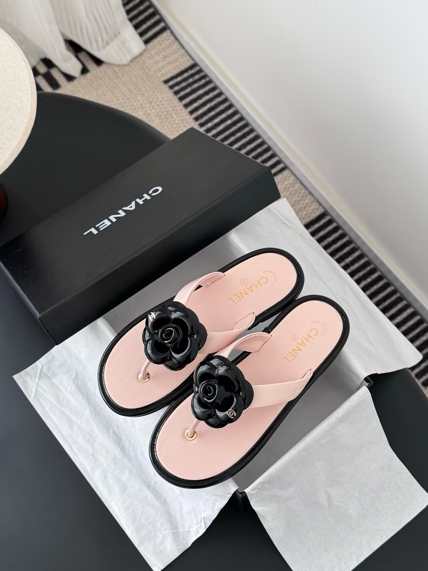 UA Chanel Thongs Slides