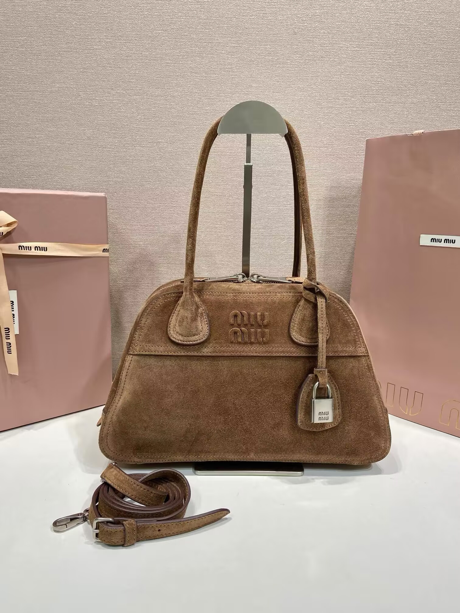Miu Miu Vivant Suede Bag 32x19.5x11cm