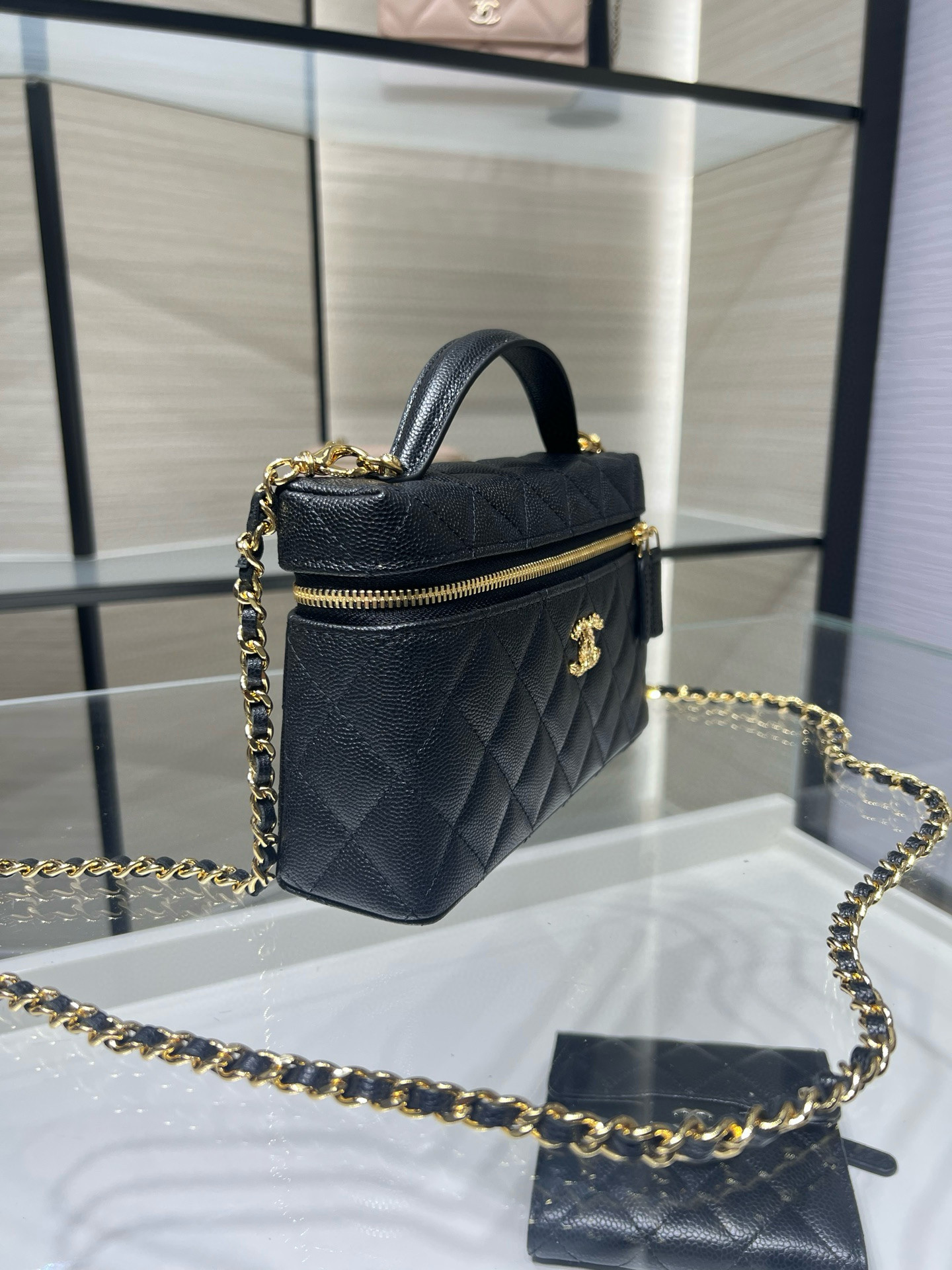 CHANEL Classic Vanity with chain Handbag AP5090 17x19.5x5cm