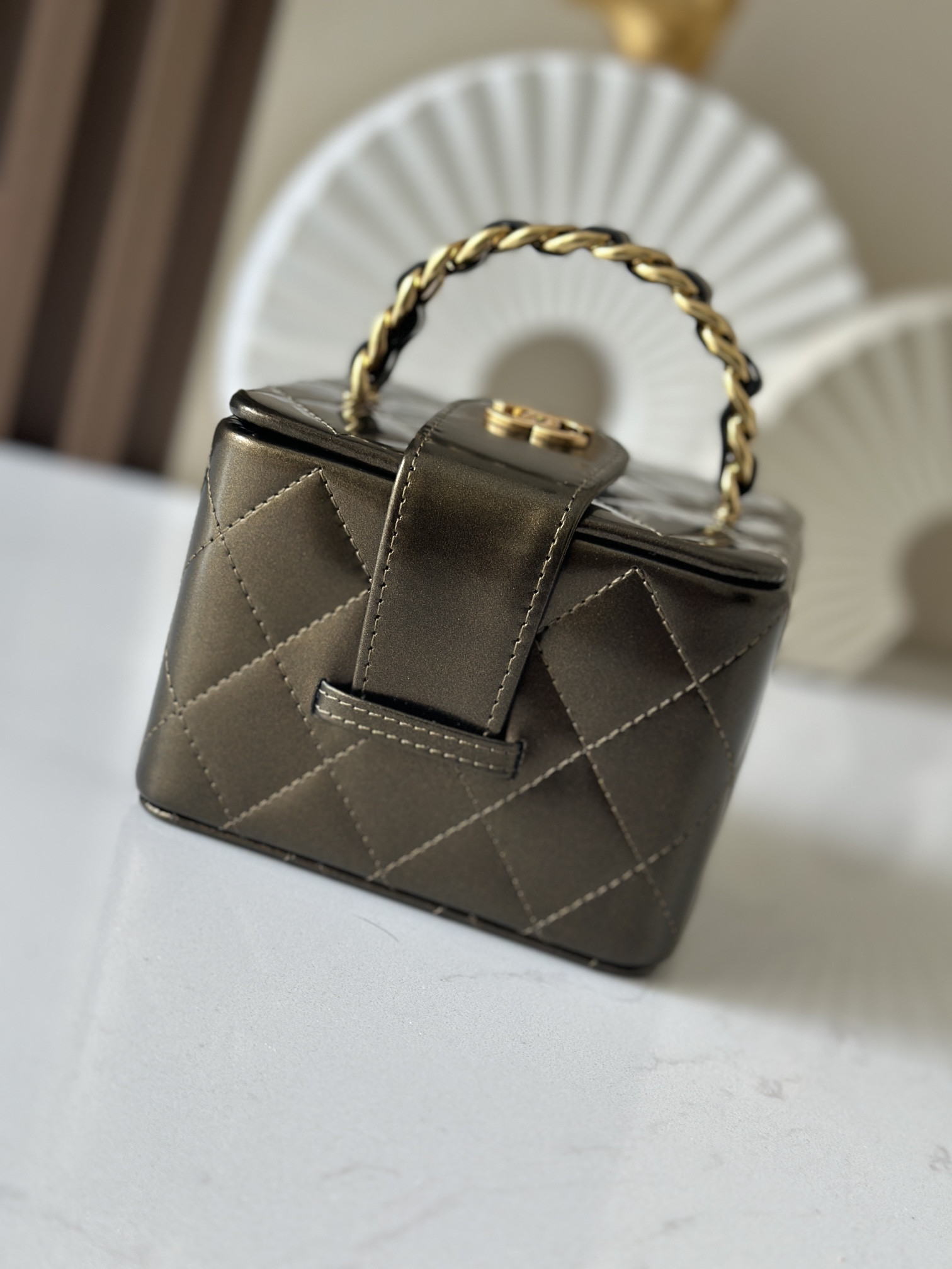 Chanel Vintage Cosmetic Bag 11x9.5x8.5cm