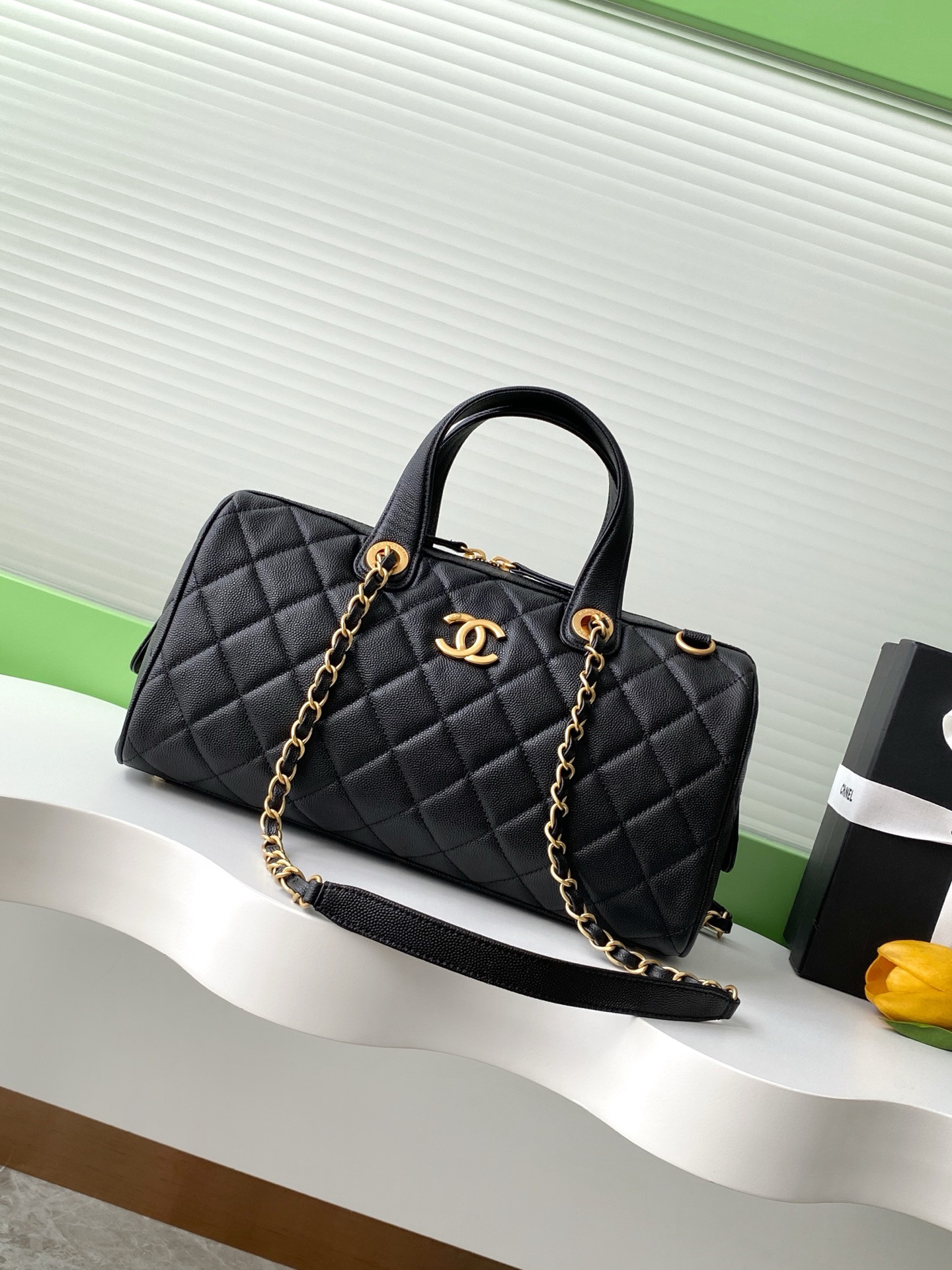 Chanel Large Bowling Bag AS5579 17x31x13cm