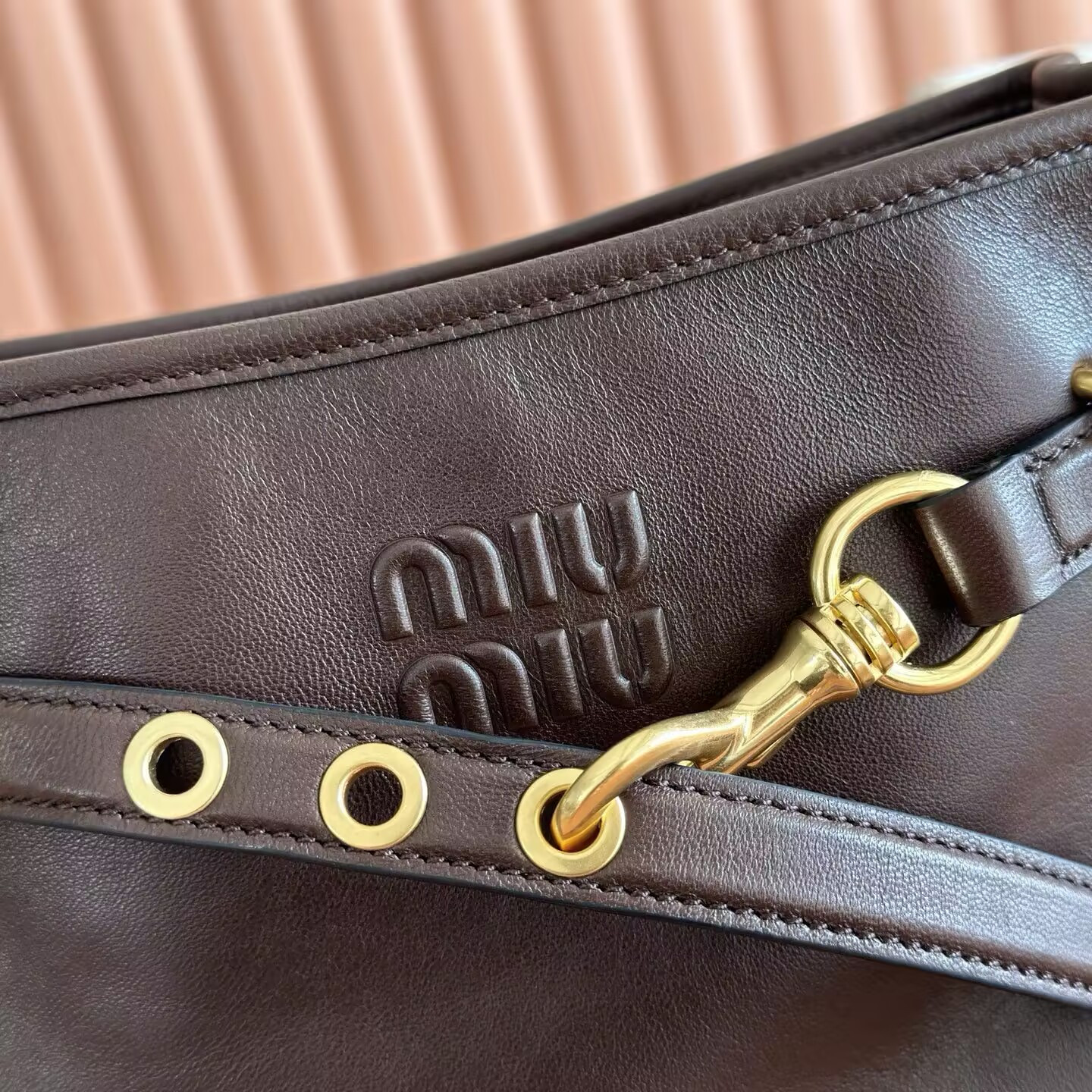 Miu Miu Aventure Nappa Leather Bucket Bag 31x30x13cm