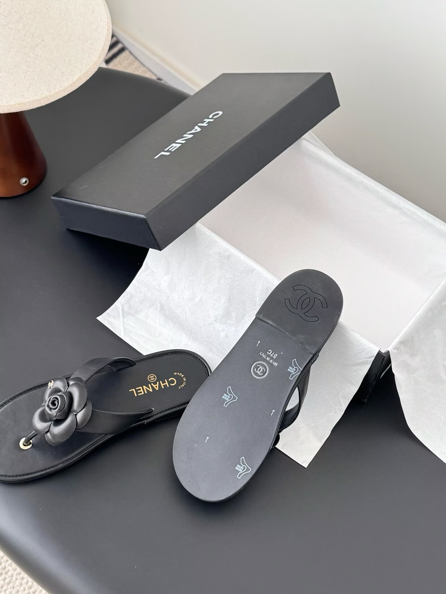 UA Chanel Thongs Slides