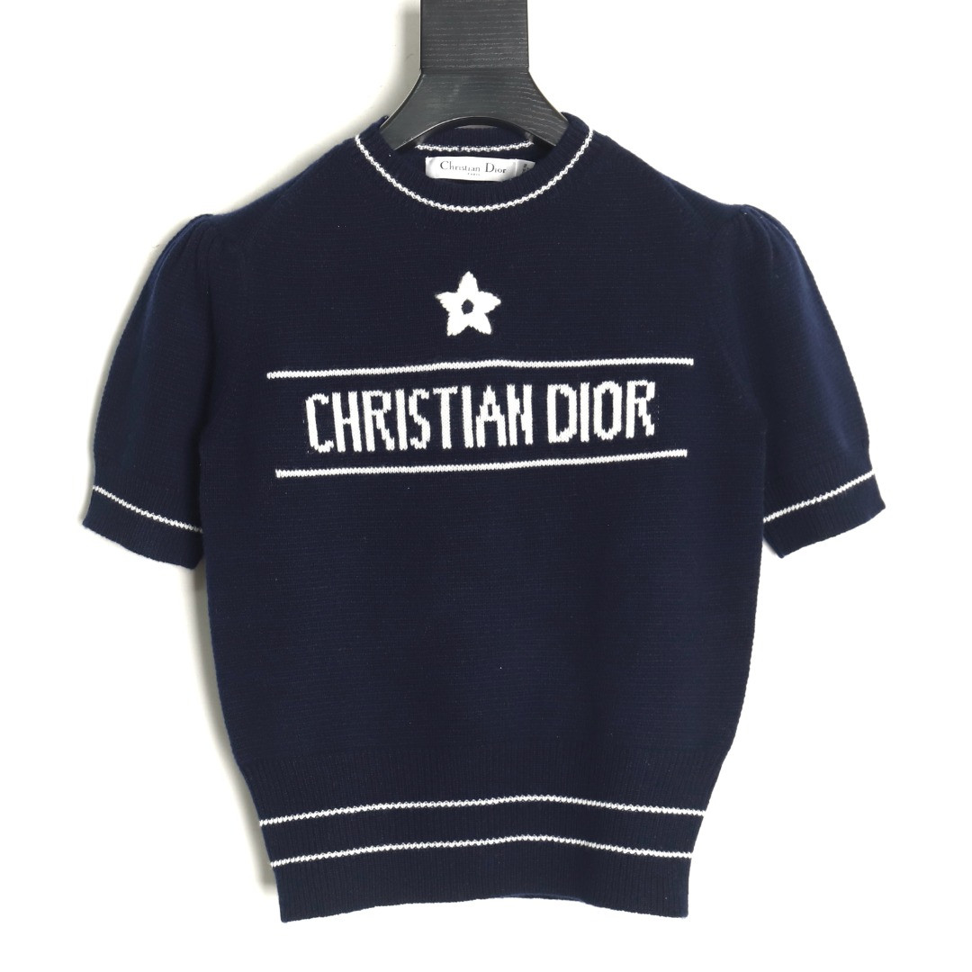 Dior CD 26ss Women's Knitting Short-sleeved Polo shirt