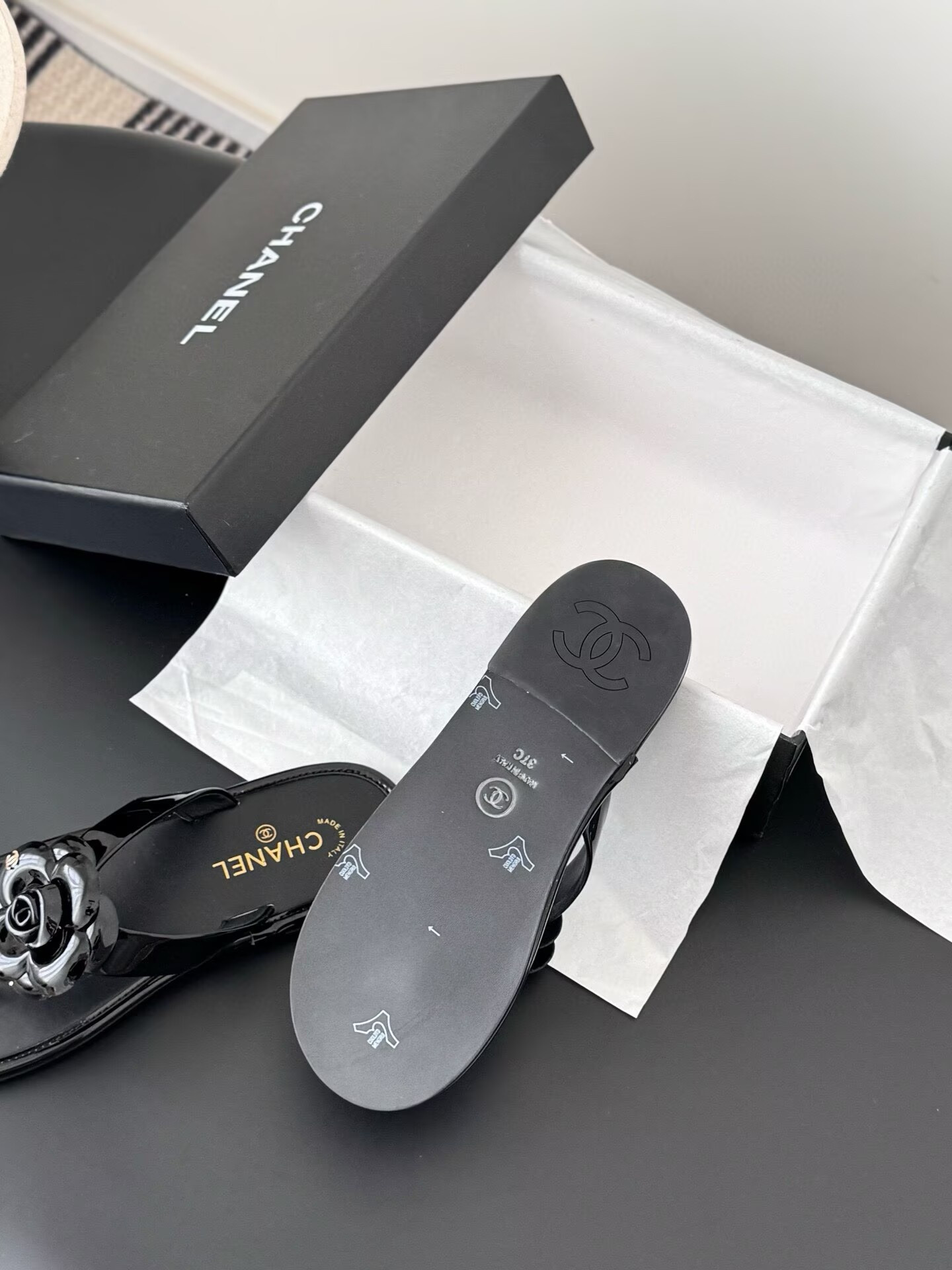 UA Chanel Thongs Slides