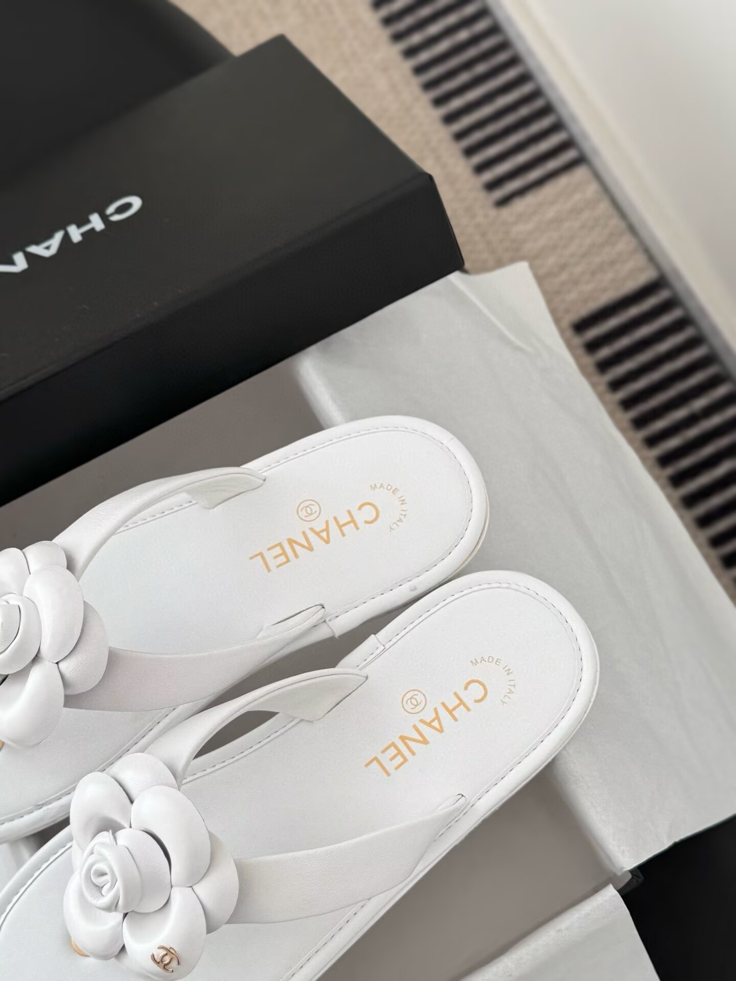UA Chanel Thongs Slides