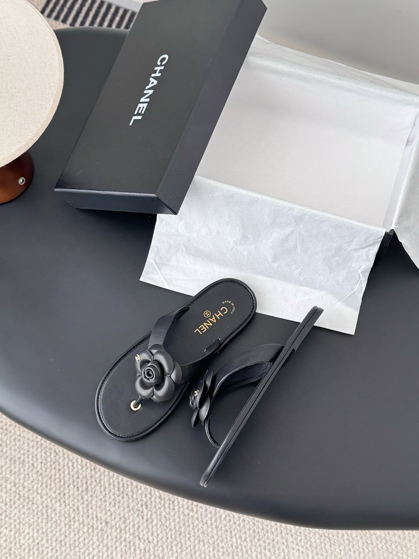UA Chanel Thongs Slides