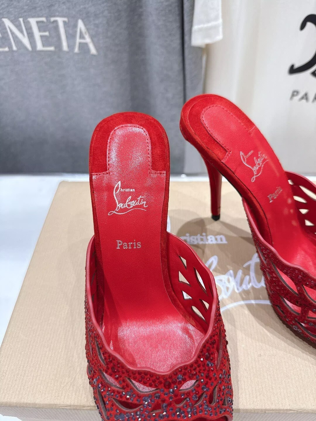 ua Chr1st1an louboutin lasera strass mule 10cm heel