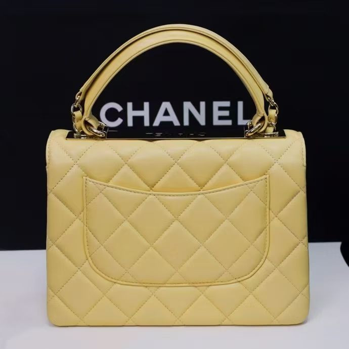CHANEL FLAP BAG WITH TOP HANDLE 17x25x12cm