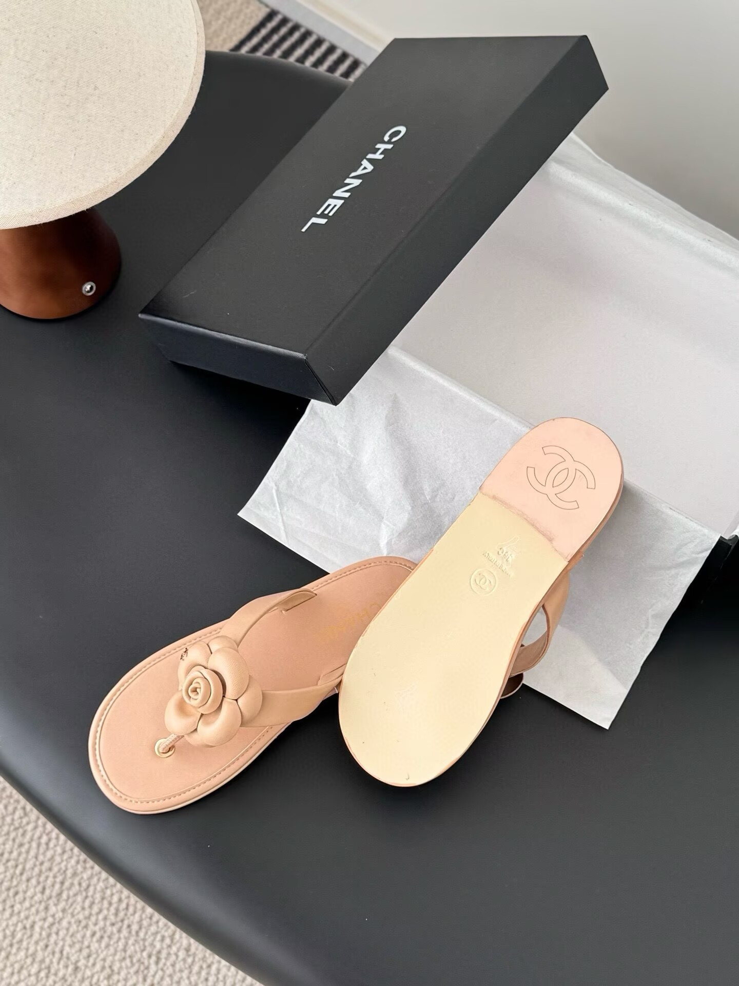 UA Chanel Thongs Slides