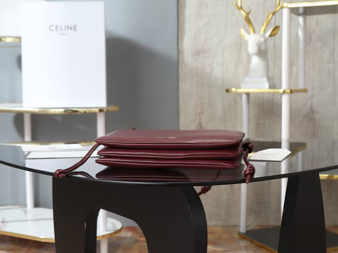Celine TRIO FLAP IN Smooth Lambskin 22.5x13x3.5cm