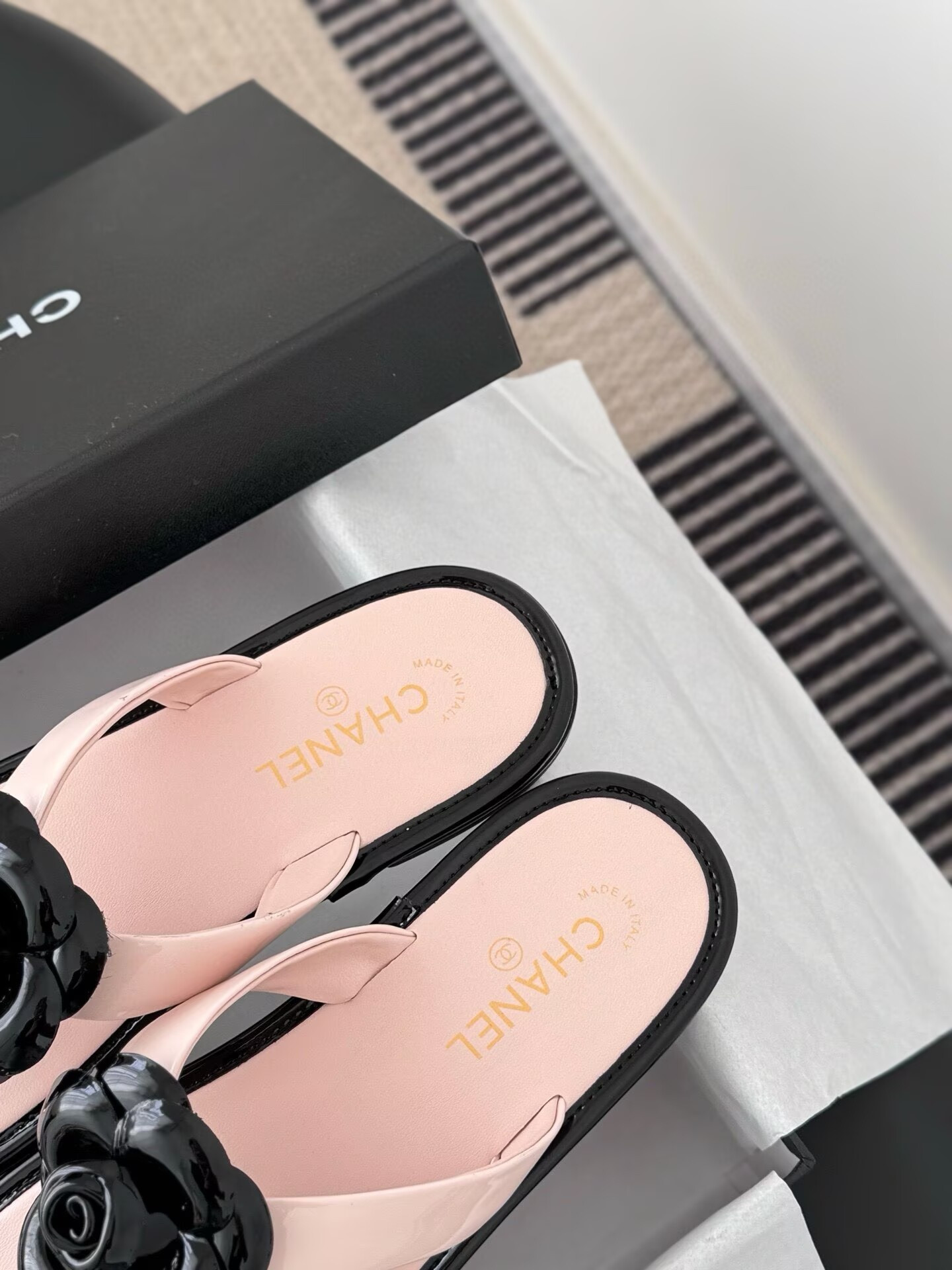 UA Chanel Thongs Slides