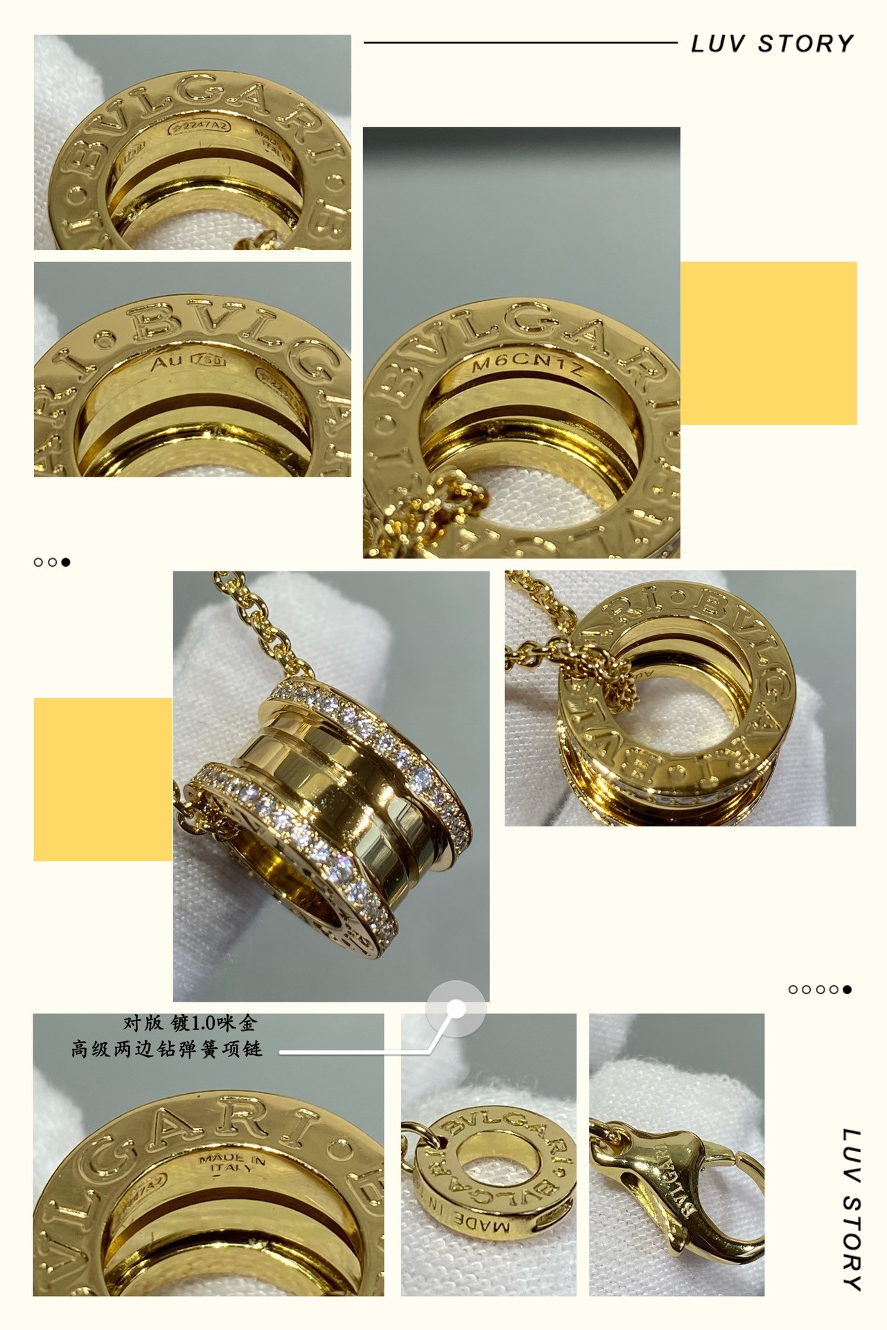 Bv1g*ai Spring both sides drill Necklace