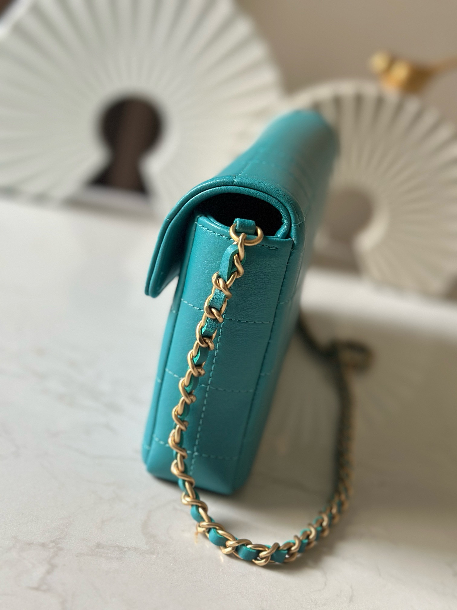 Chanel Classic Chocolate Bar Flap Chain Bag 26x13x4cm