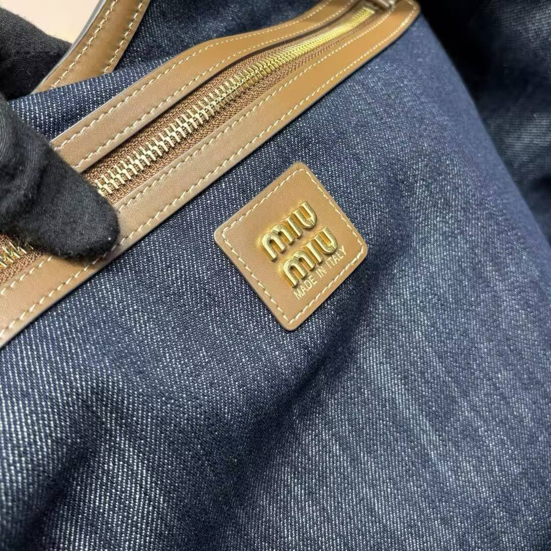 Miu Miu IVY denim bag 40x39x18cm