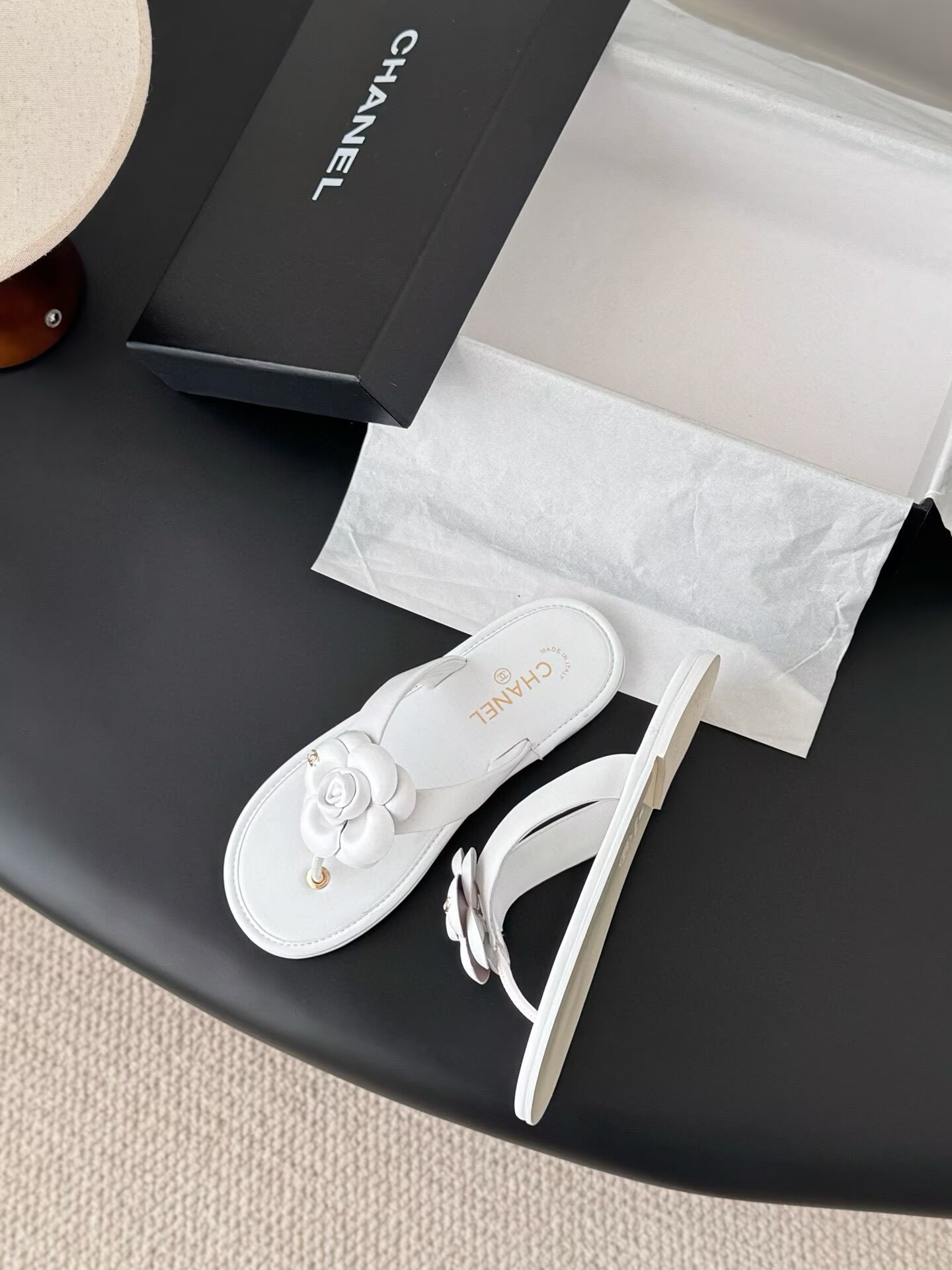 UA Chanel Thongs Slides
