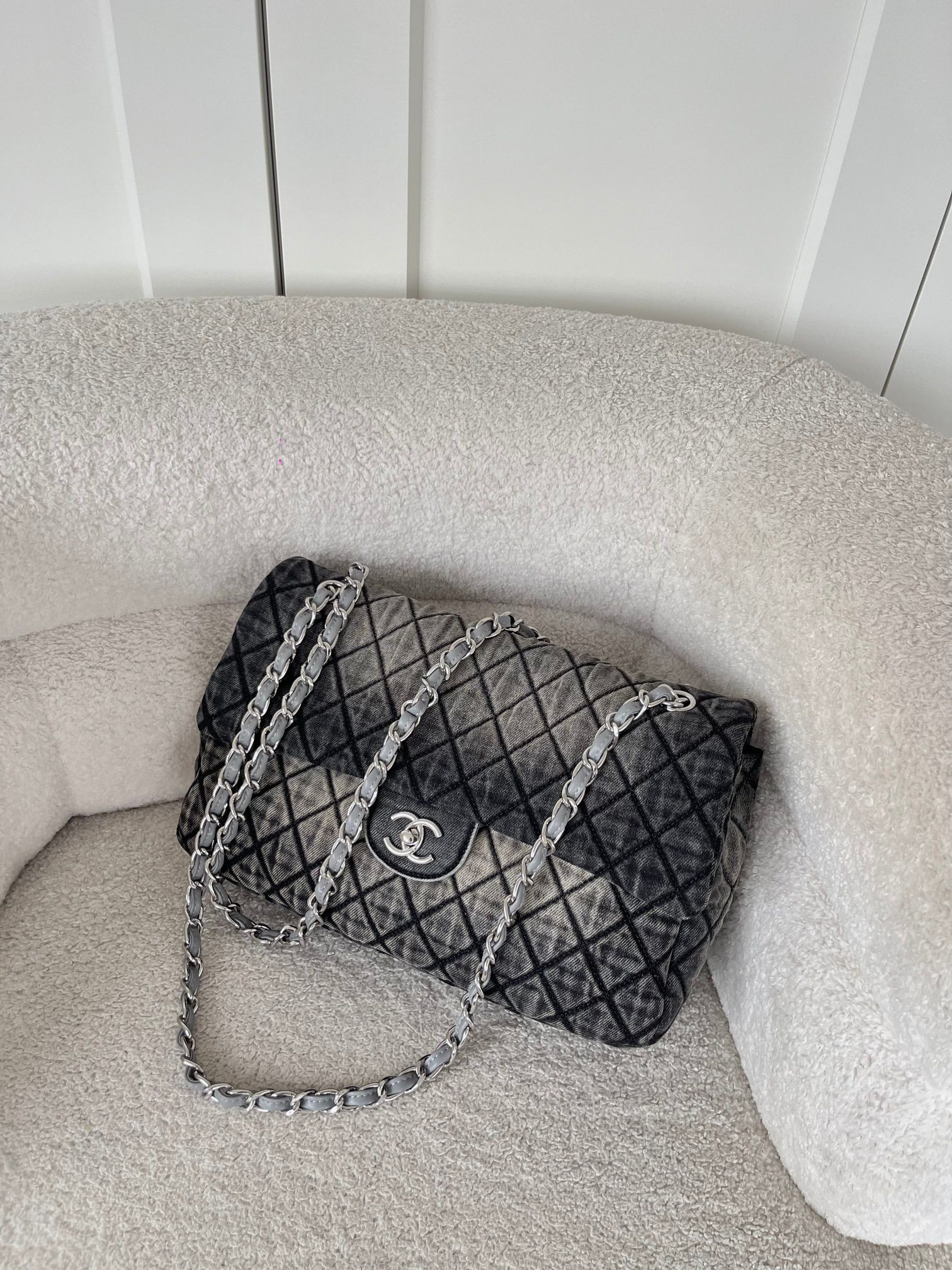 Chanel Denimpression Flap Bag 33x22x8cm