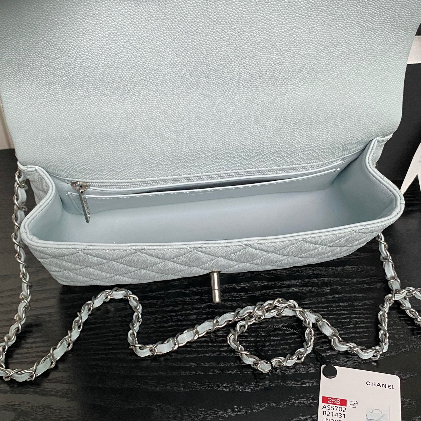 CHANEL FLAP BAG WITH TOP HANDLE AS5702 22.5x13.5x6cm