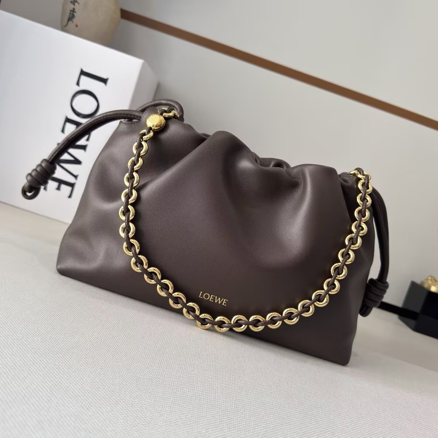 LOEWE Medium Flamenco purse in mellow nappa lambskin 30x10.5x20cm