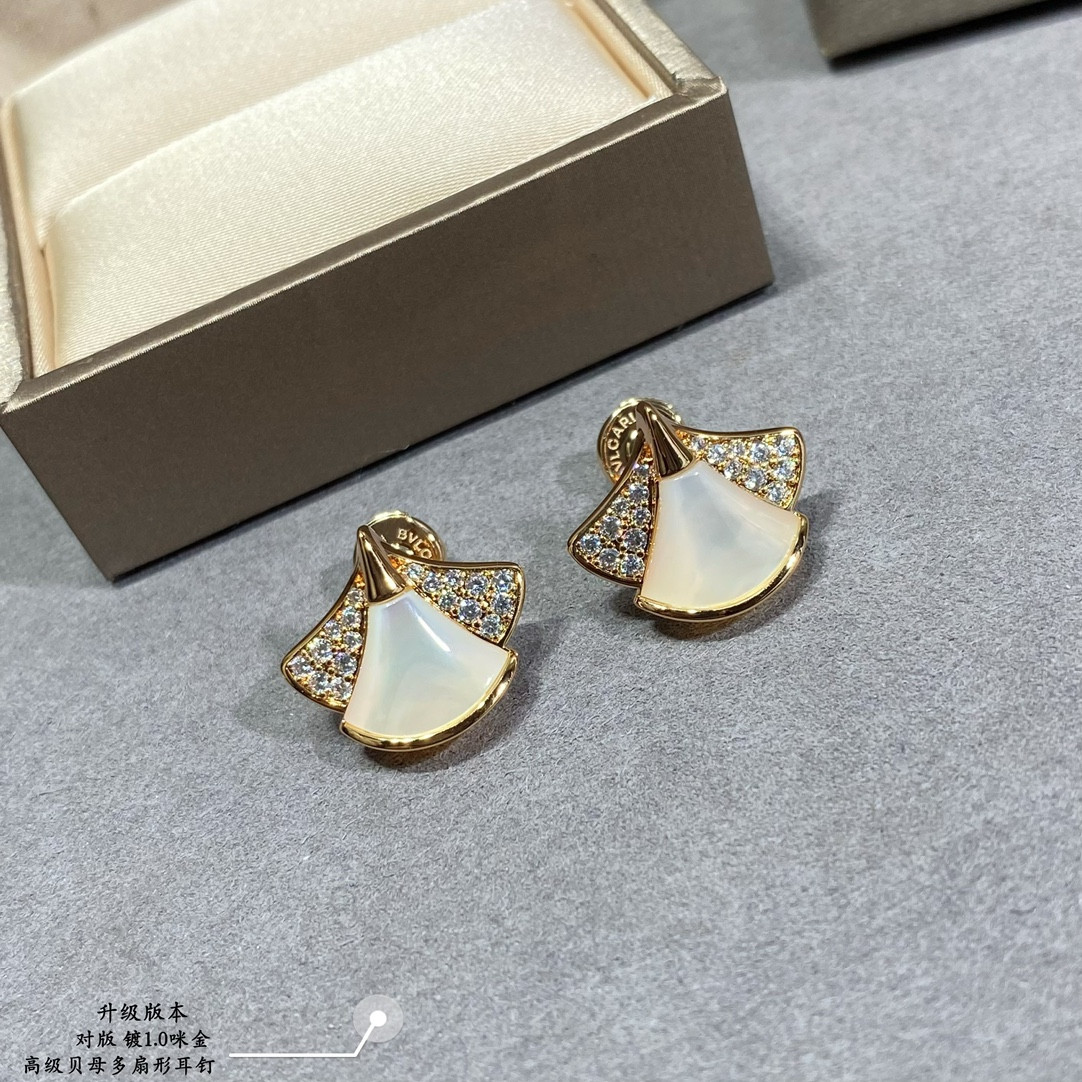 Bv1g*ai Multi-fan skirt fan shape Earrings