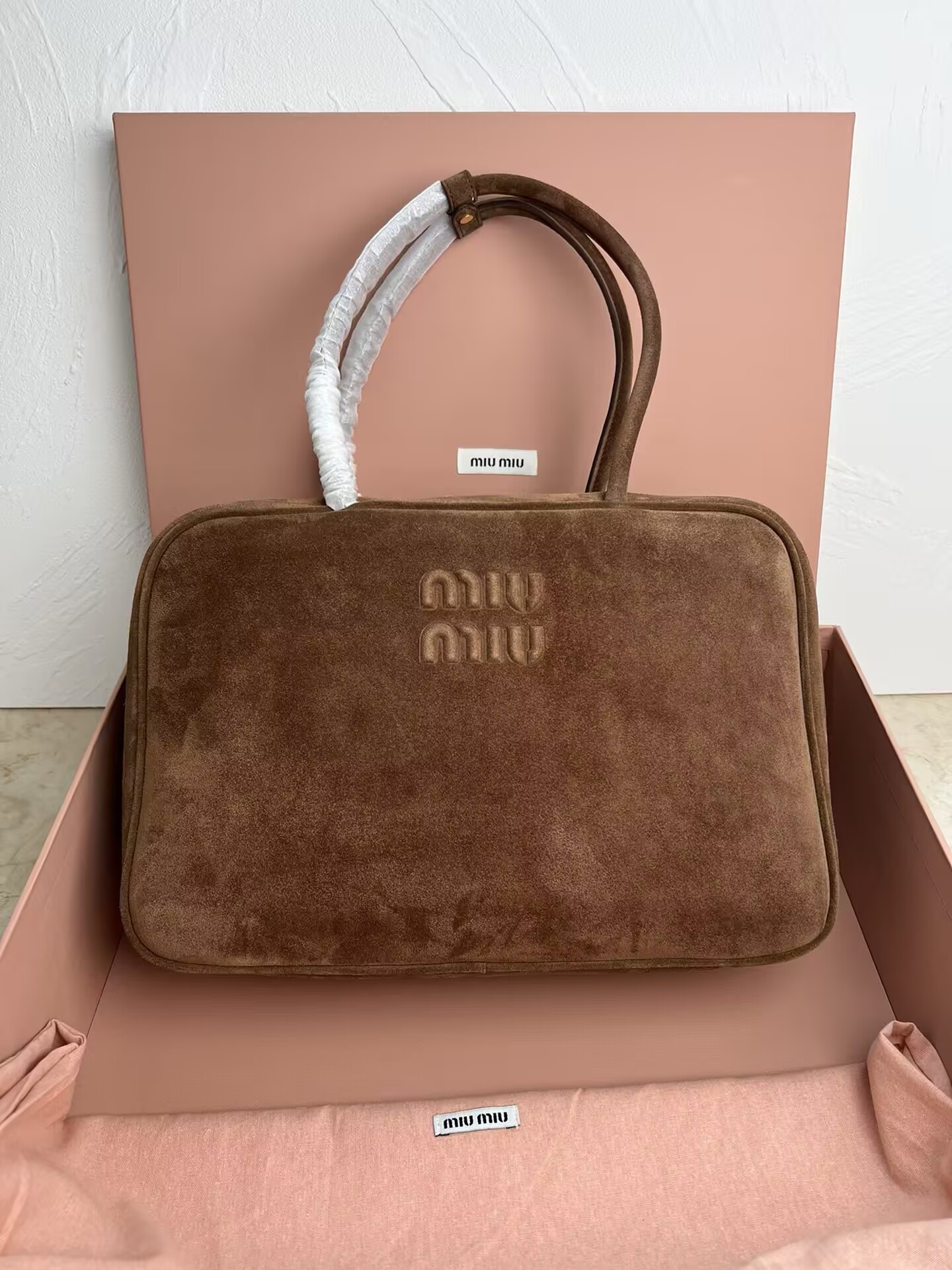 Miu Miu Suede Beau Bag 23x34x10cm